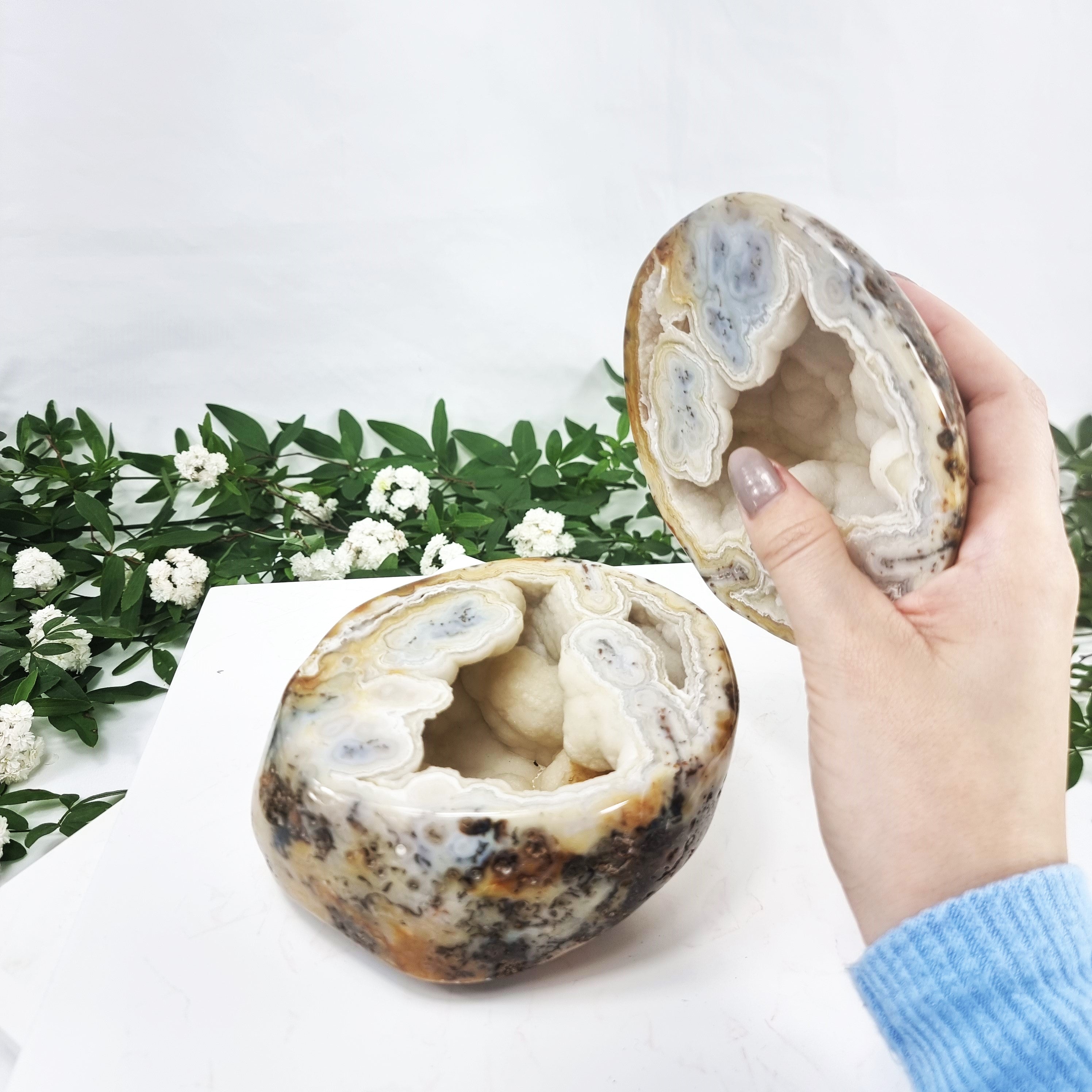 Agate Geode "Jewelry Box", Best Quality, 3.20 lbs & 3.94" Tall #by Brcrystals