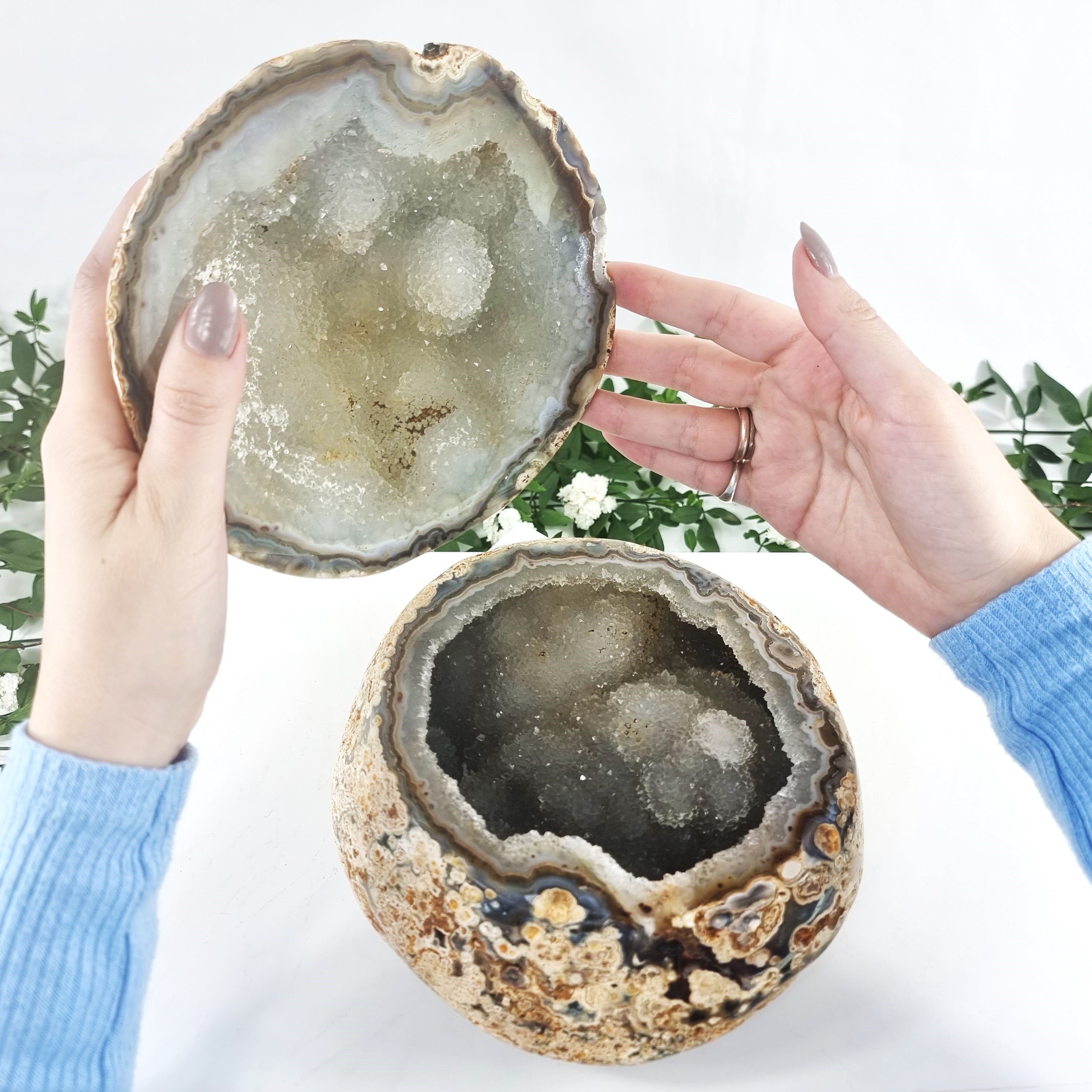 Agate Geode "Jewelry Box", Best Quality, 8.44 lbs & 4.72" Tall #by Brcrystals