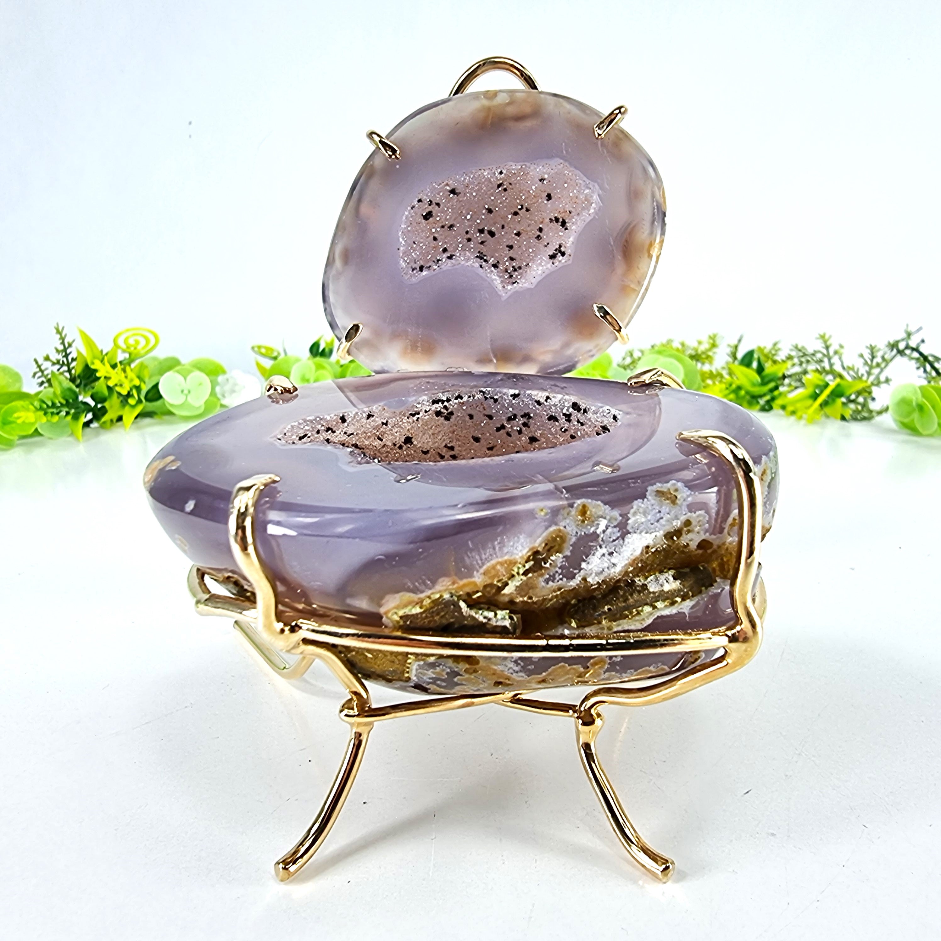 Natural Geode Agate Jewelry Box - Agate Druzy Jewelry Box