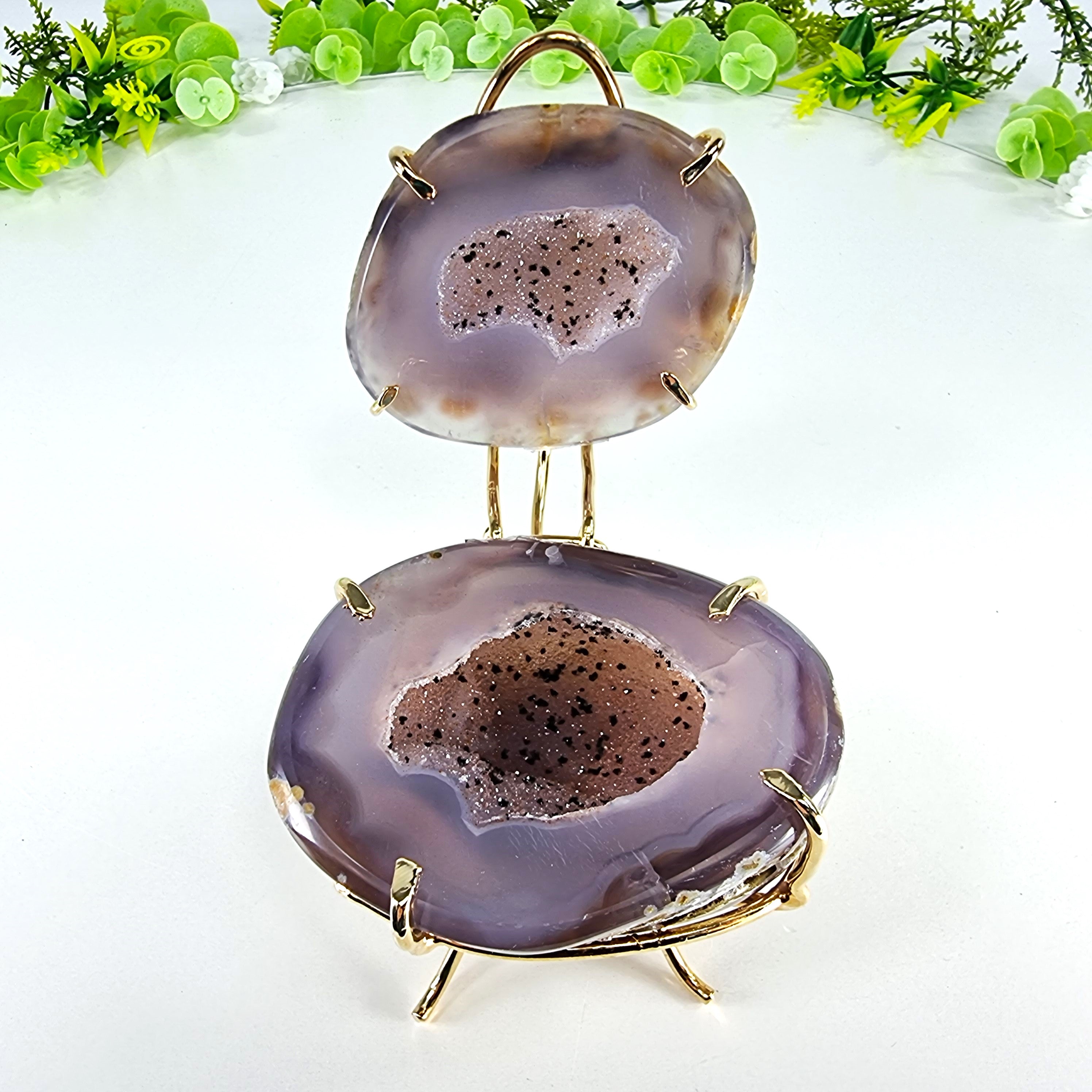 Natural Geode Agate Jewelry Box - Agate Druzy Jewelry Box