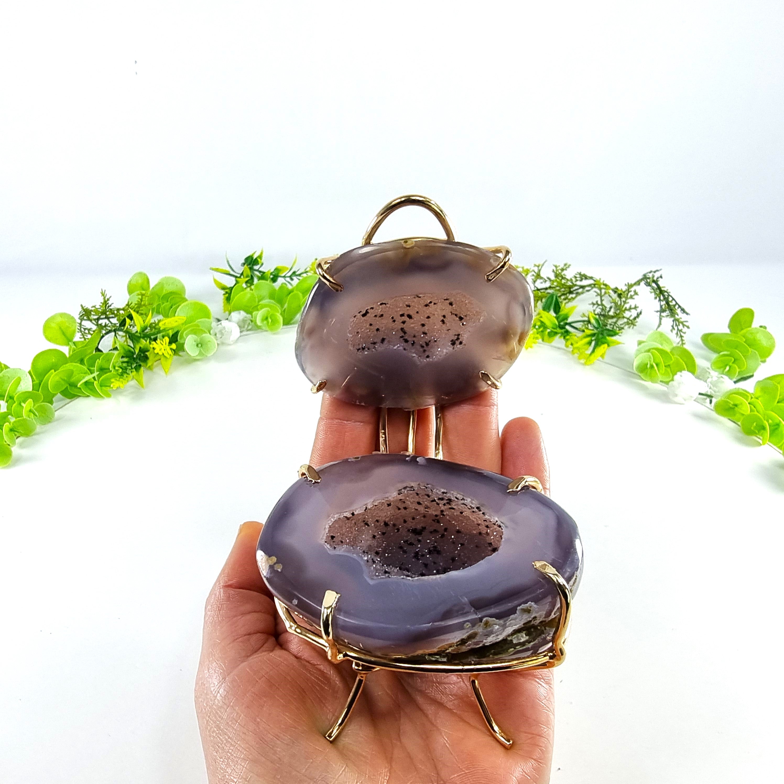 Natural Geode Agate Jewelry Box - Agate Druzy Jewelry Box