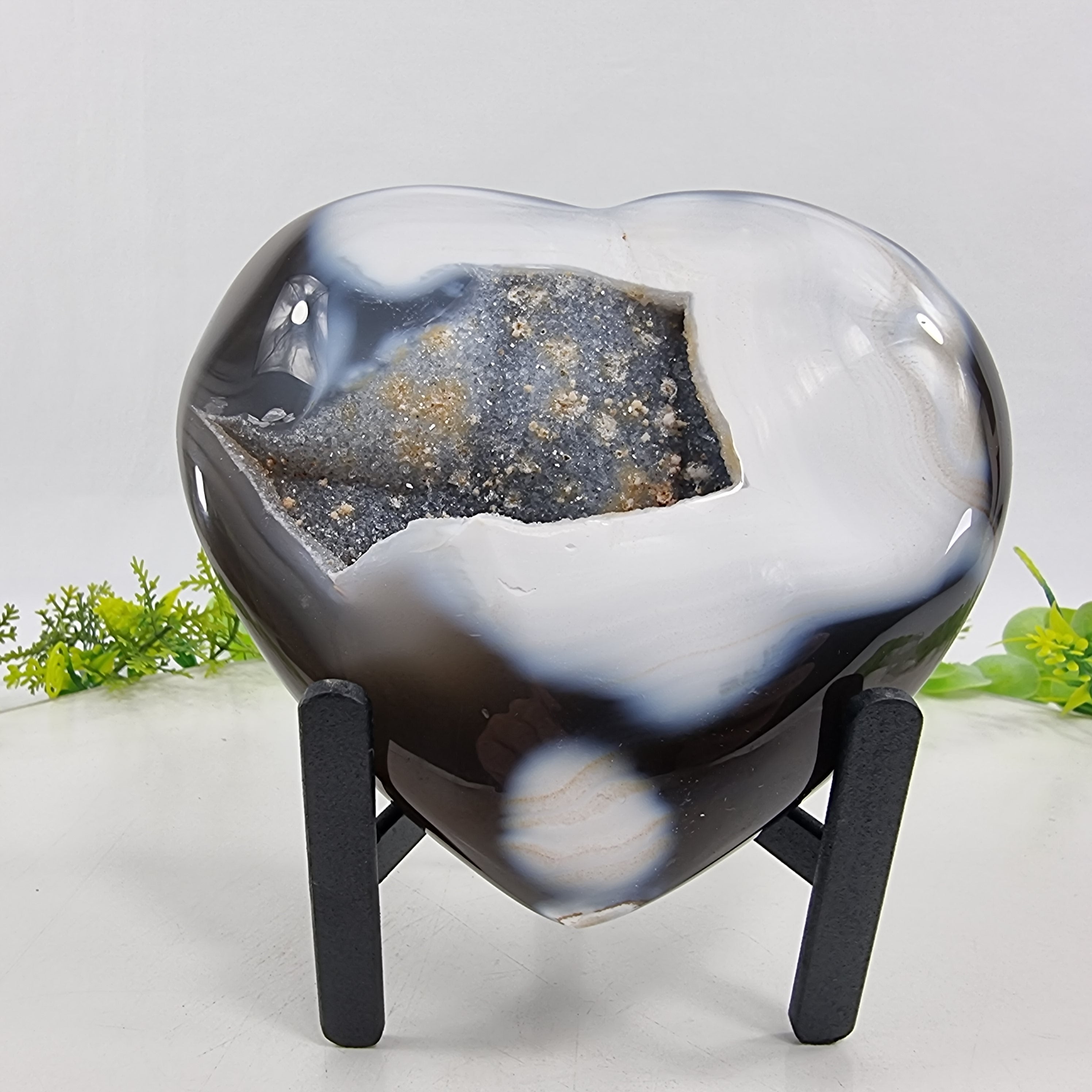 Corazón de Ágatas Naturales | Altura 11,5 cm, con 0,720 kg | Pieza Artesanal BR Crystals