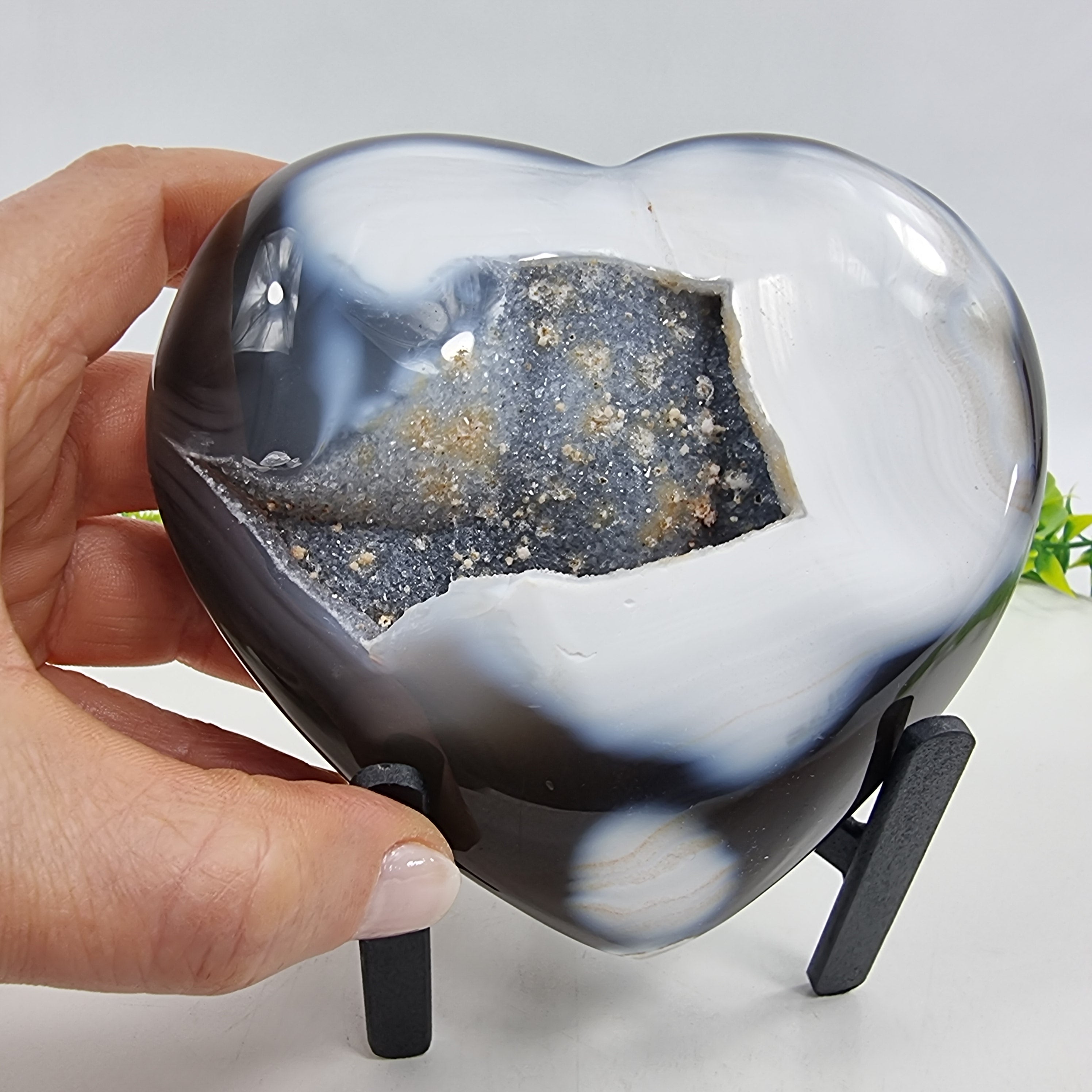 Corazón de Ágatas Naturales | Altura 11,5 cm, con 0,720 kg | Pieza Artesanal BR Crystals
