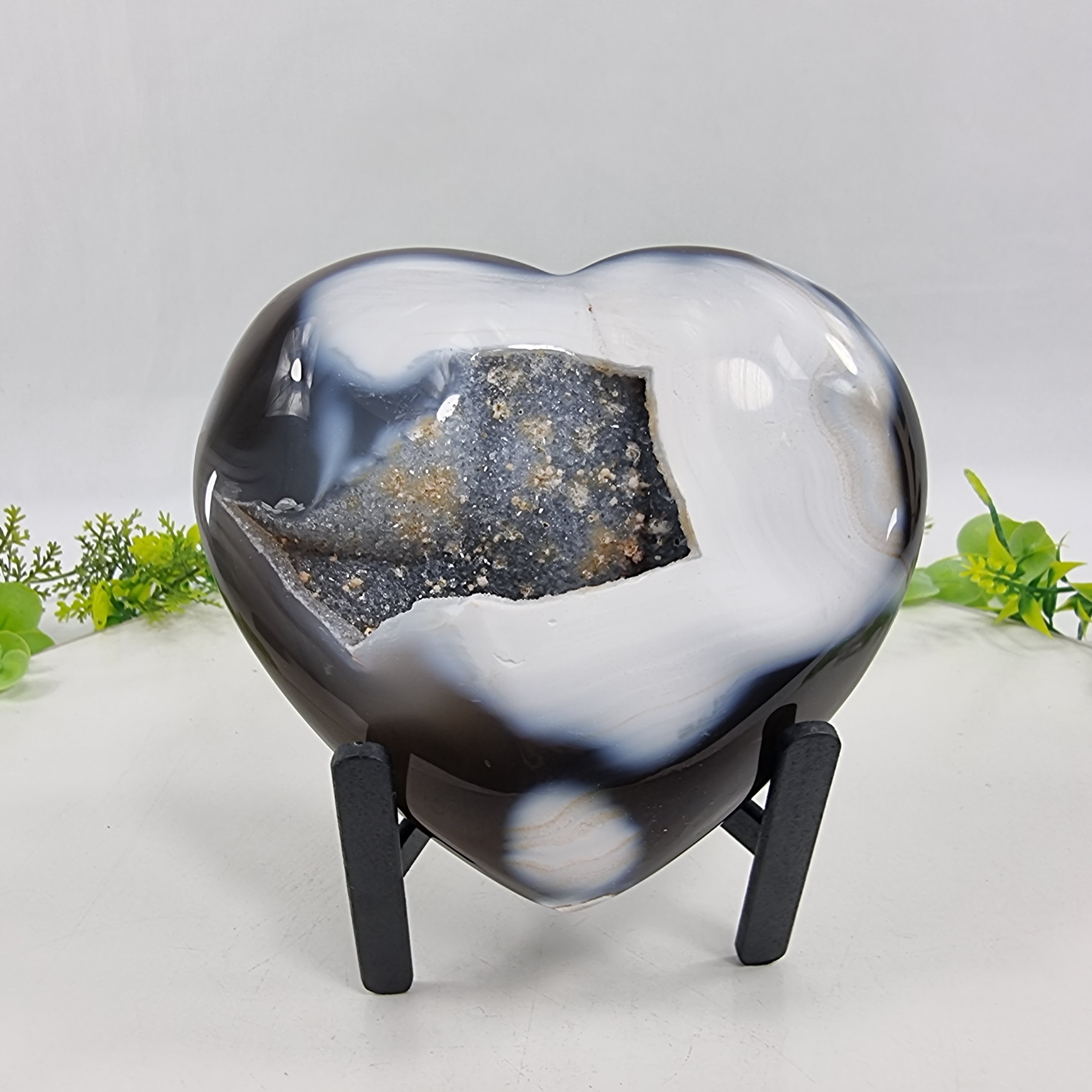 Corazón de Ágatas Naturales | Altura 11,5 cm, con 0,720 kg | Pieza Artesanal BR Crystals