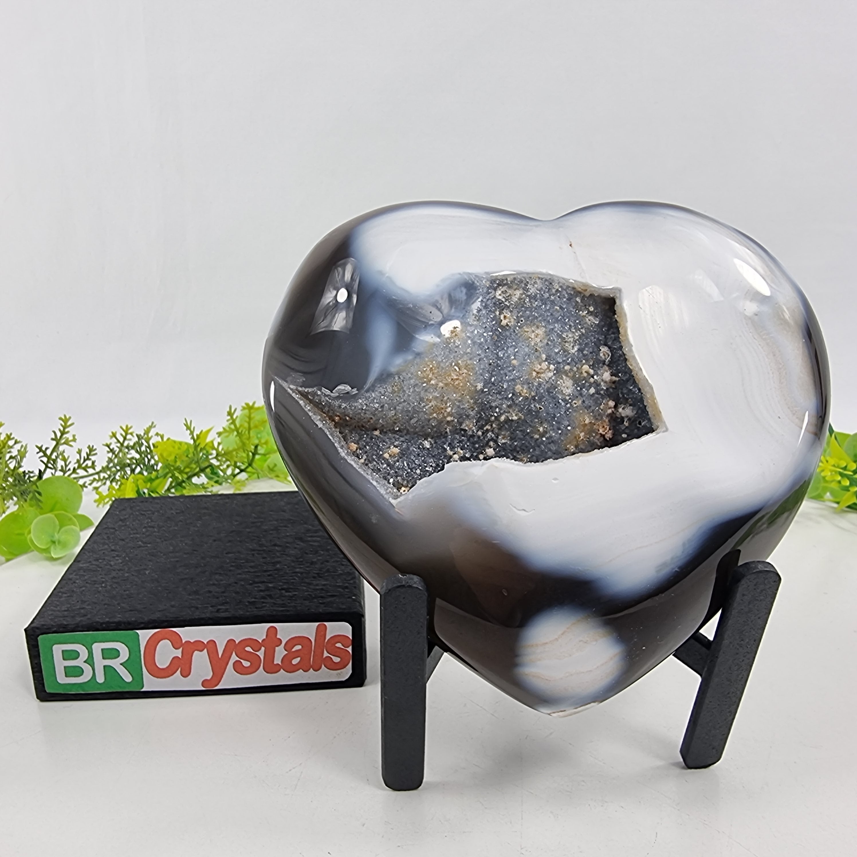 Corazón de Ágatas Naturales | Altura 11,5 cm, con 0,720 kg | Pieza Artesanal BR Crystals