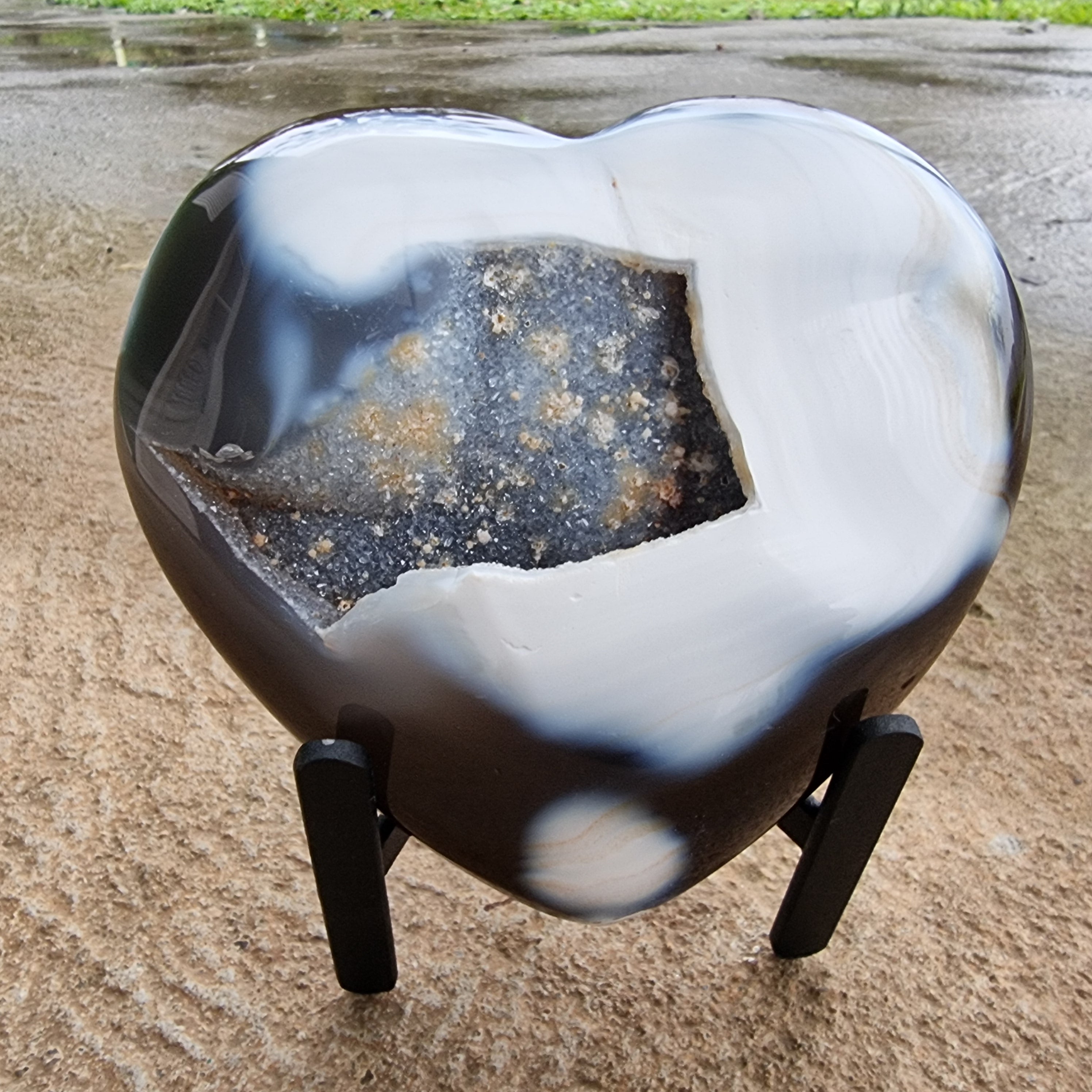 Corazón de Ágatas Naturales | Altura 11,5 cm, con 0,720 kg | Pieza Artesanal BR Crystals