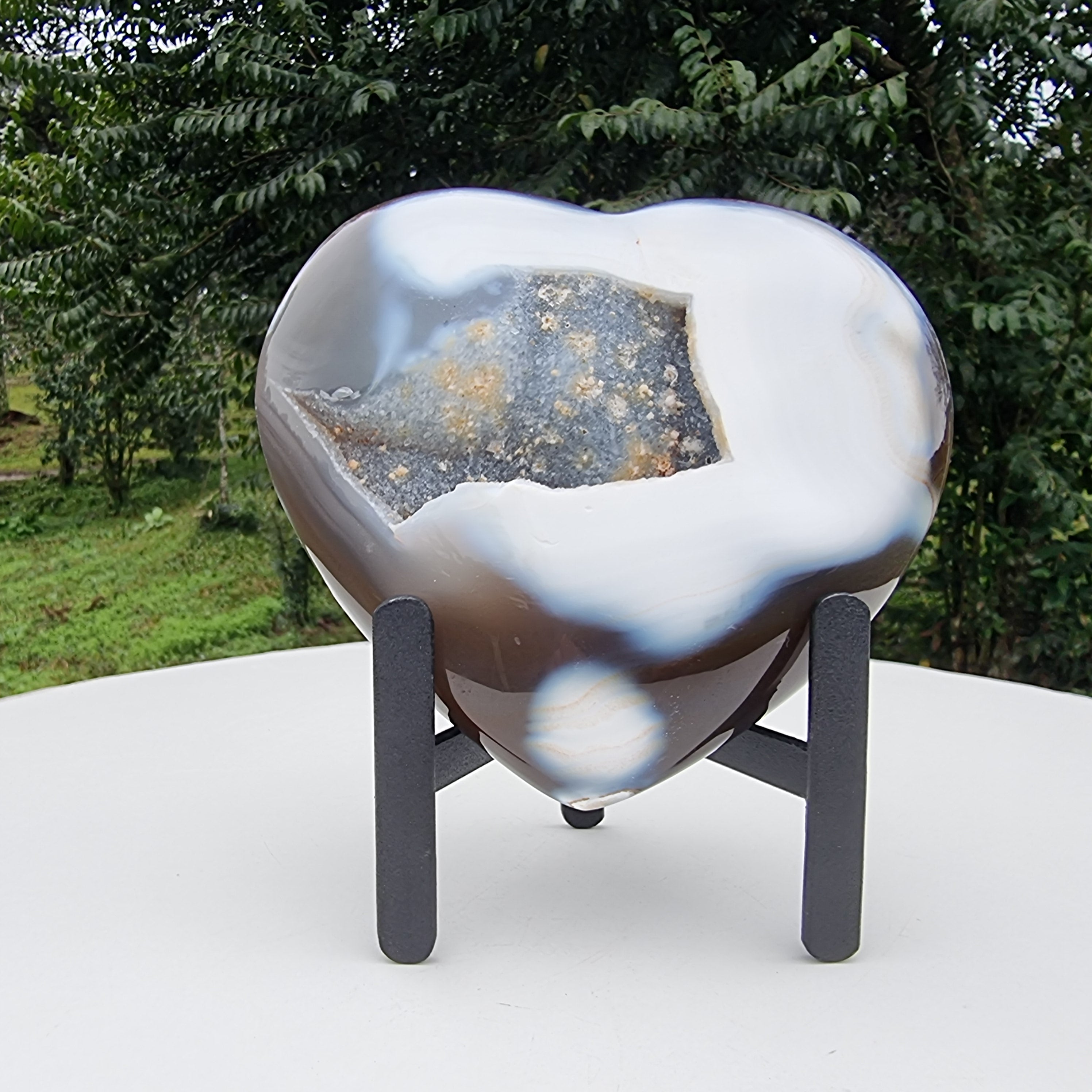 Corazón de Ágatas Naturales | Altura 11,5 cm, con 0,720 kg | Pieza Artesanal BR Crystals