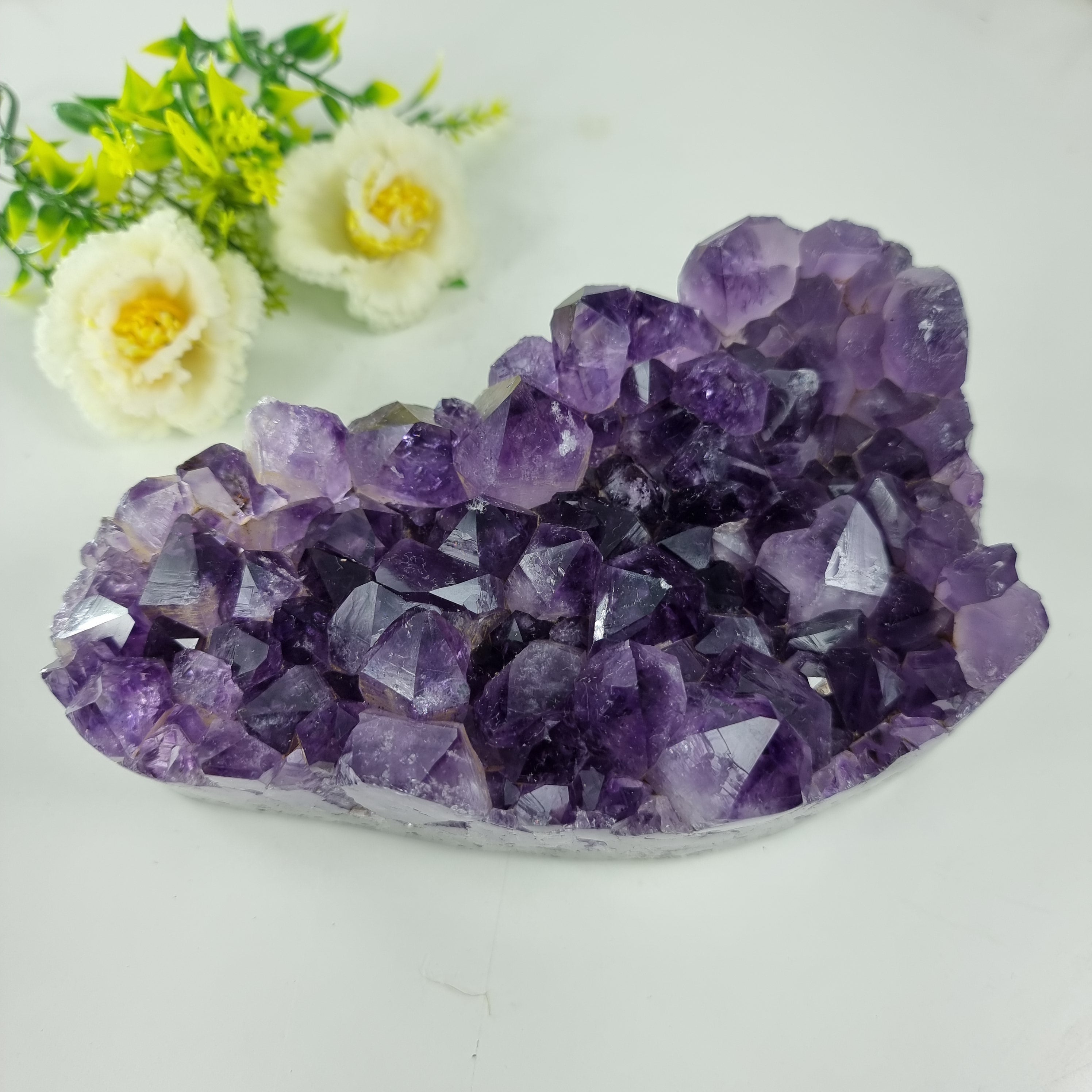 Drusa de amatista con cristales violetas, peso 1,136 kg, energía, belleza y sofisticación