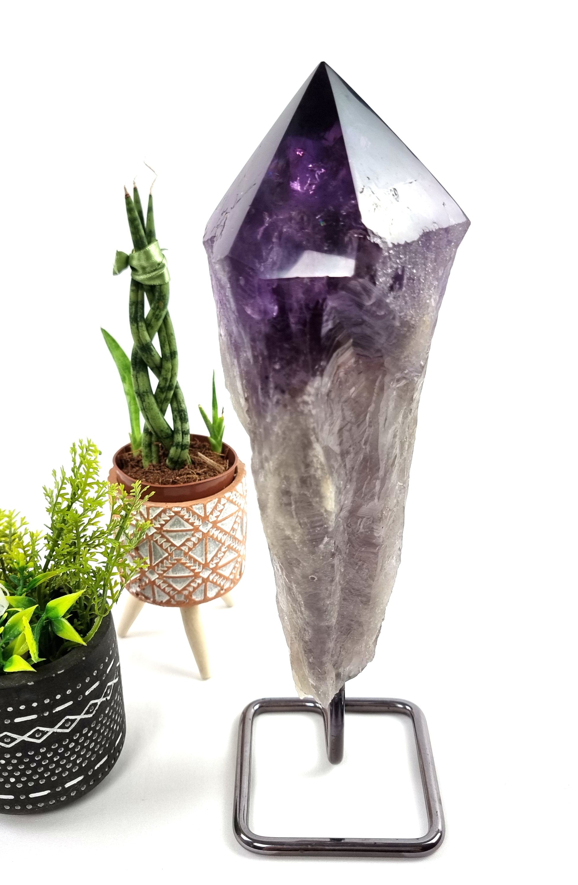 Amethyst Point Metal Base - Polished Amethyst Point, Purple Amethyst Stone, 2,6 lbs