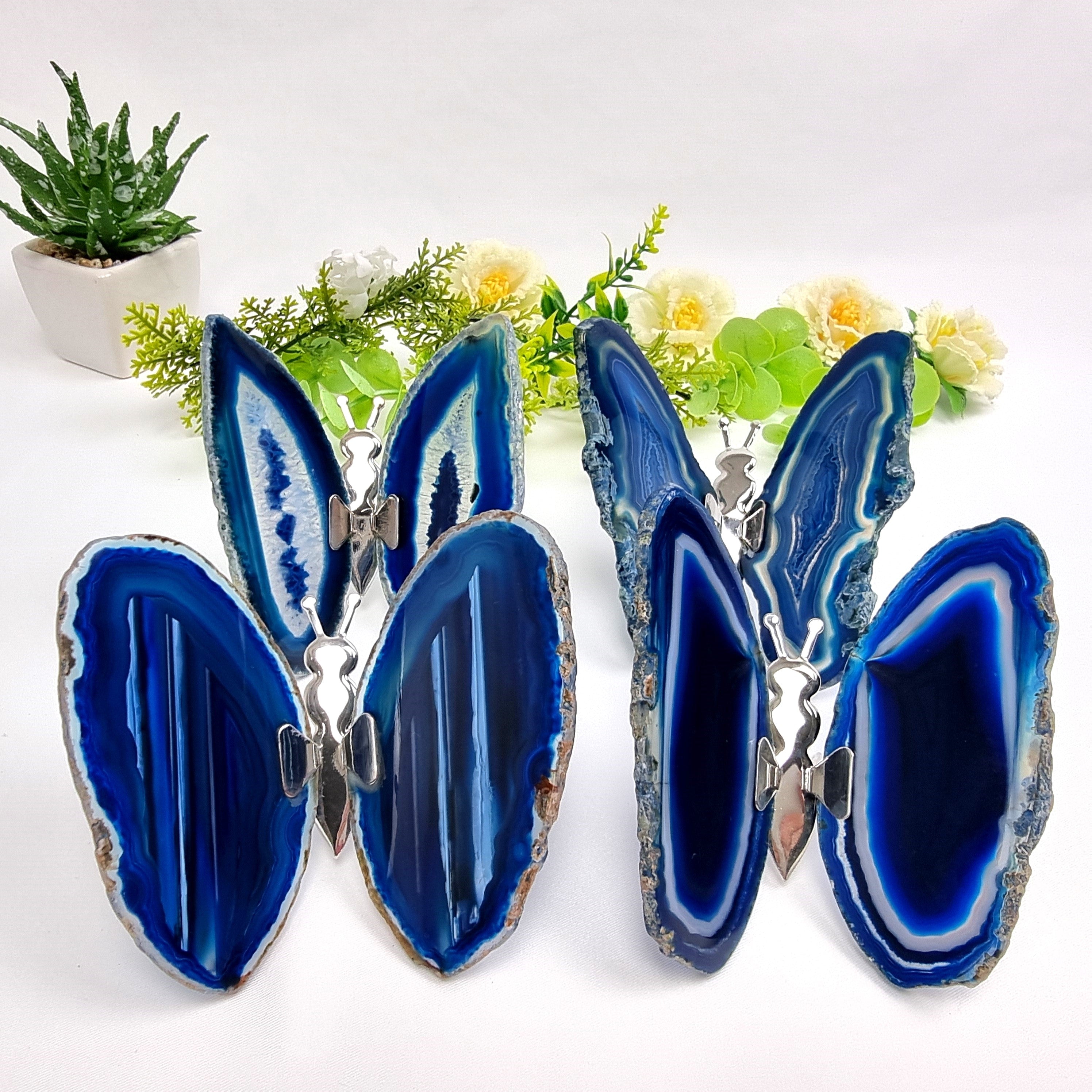 Agate Wings Butterfly set of 4 pieces, Agate Slice Butterfly, size 3 to 4 inches, available in different colors
