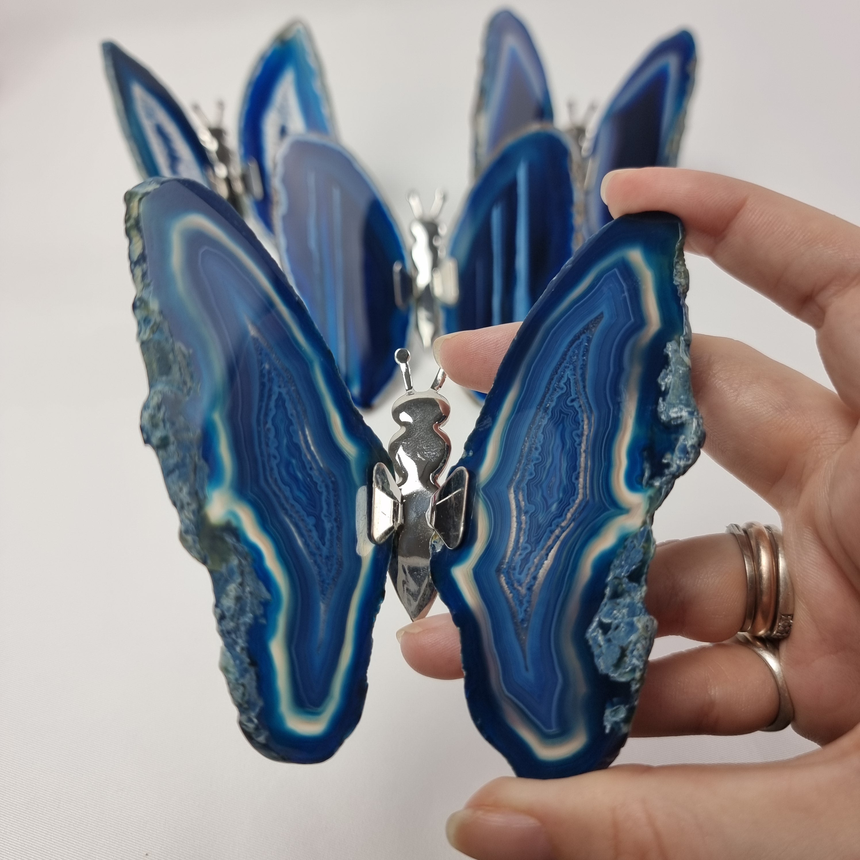 Agate Wings Butterfly set of 4 pieces, Agate Slice Butterfly, size 3 to 4 inches, available in different colors