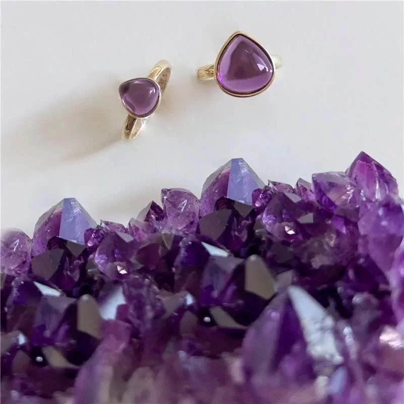 Amethyst Ring with Gold Plating