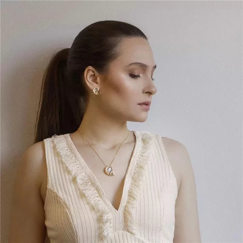 Gold-plated earring