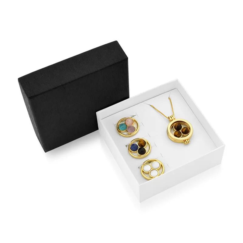 Gold Plated Faceted Locket Necklace