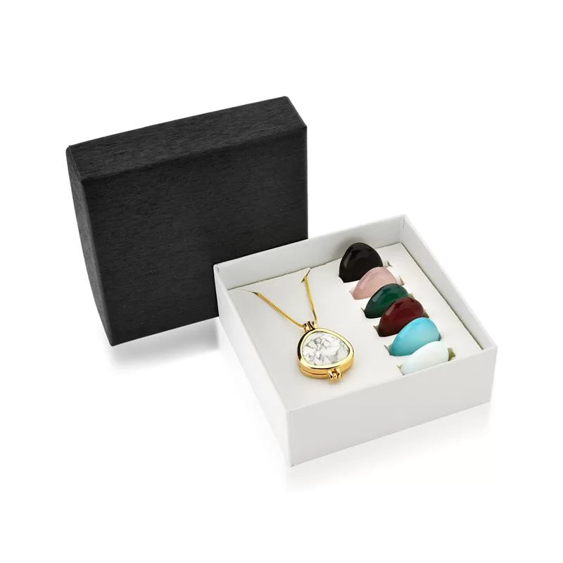 Gold-plated Faceted Locket Necklace