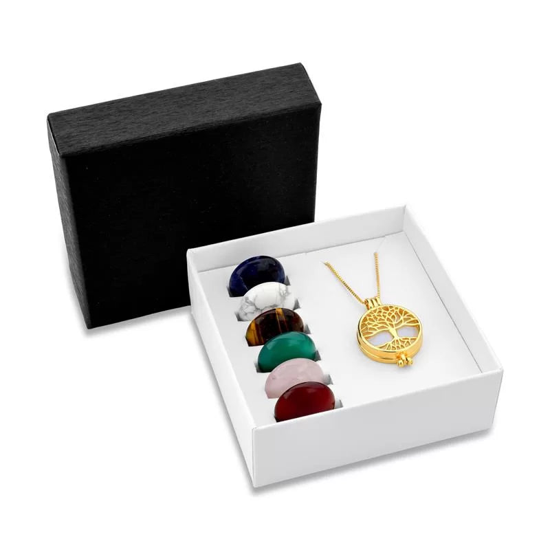 Colar Relicário Locket folheado a ouro "Arvore da Vida"