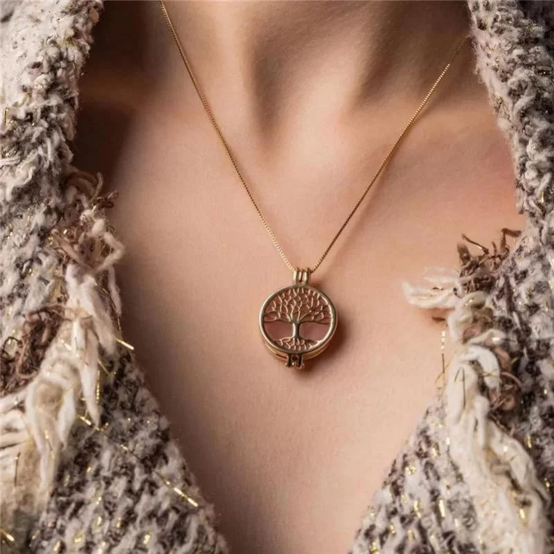 "Tree of Life" Gold Plated Locket Necklace
