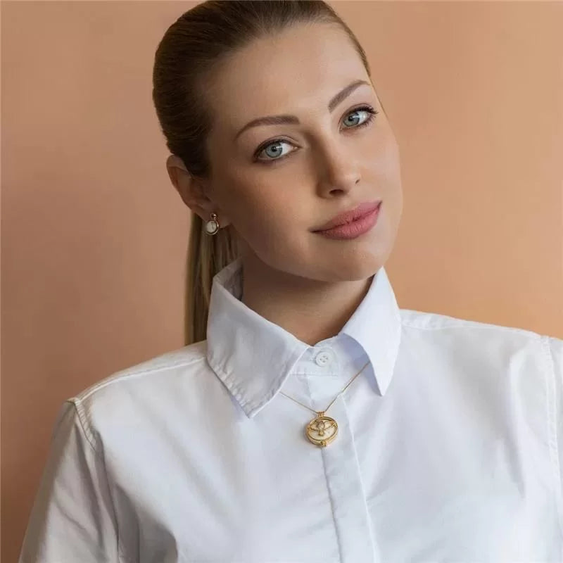 Gold Plated Locket Necklace "Dove of Peace" Pendant