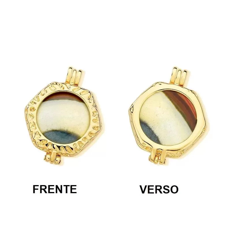 Gold-Plated Faceted Locket Necklace
