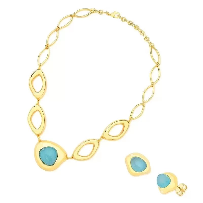 Gold Plated Necklace and Earring Set