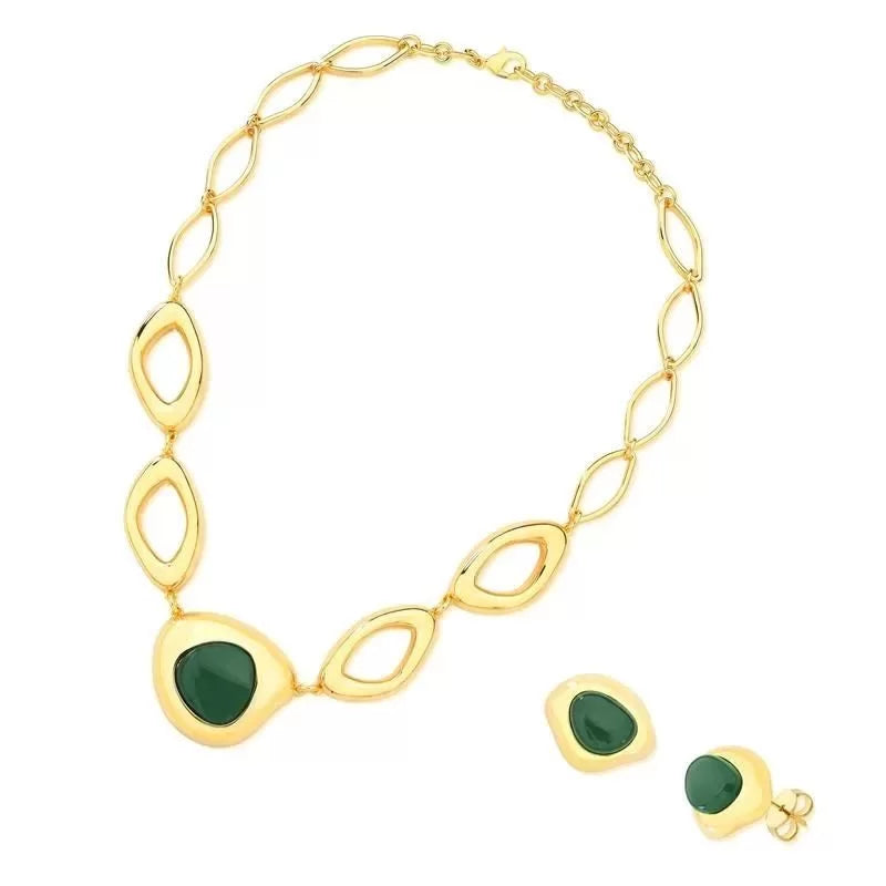 Gold Plated Necklace and Earring Set