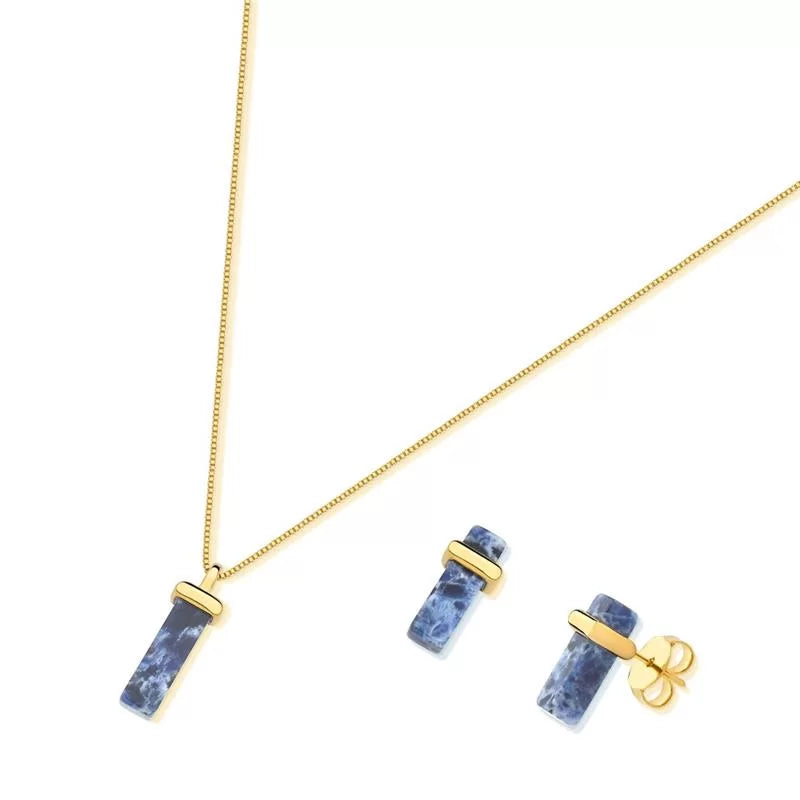 Gold-Plated Earring and Necklace Set