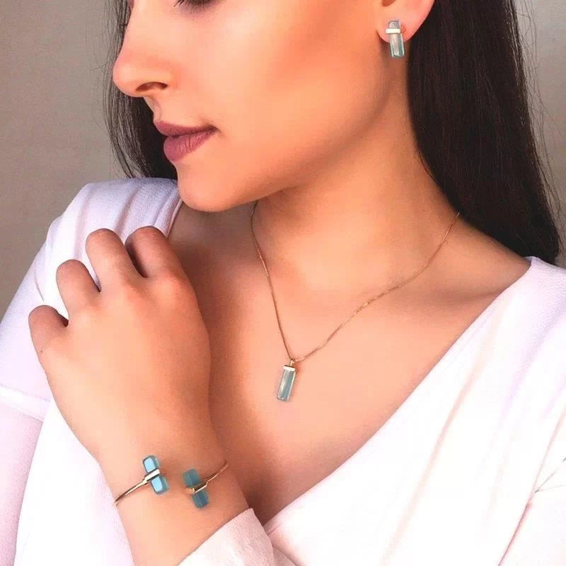 Gold-Plated Earring and Necklace Set
