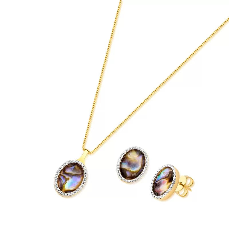 Emerald Gold Plated and White Rhodium Plated Set