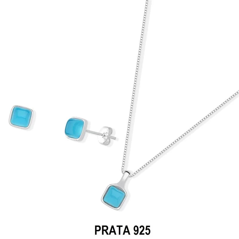 925 Sterling Silver Earring and Necklace Set