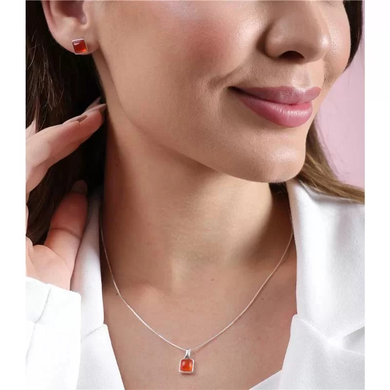 925 Sterling Silver Earring and Necklace Set