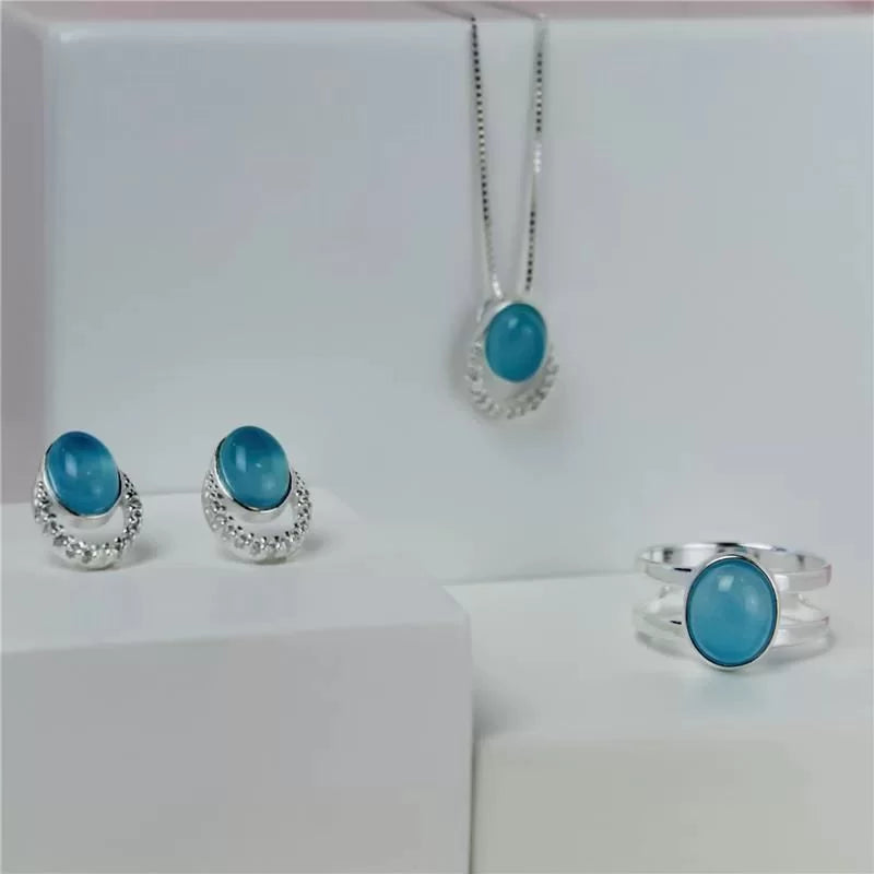 925 Silver Earring and Necklace Set