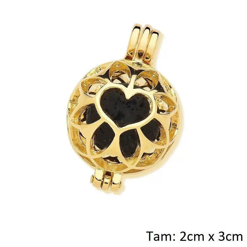 Gold Aroma Diffuser Necklace Pendant