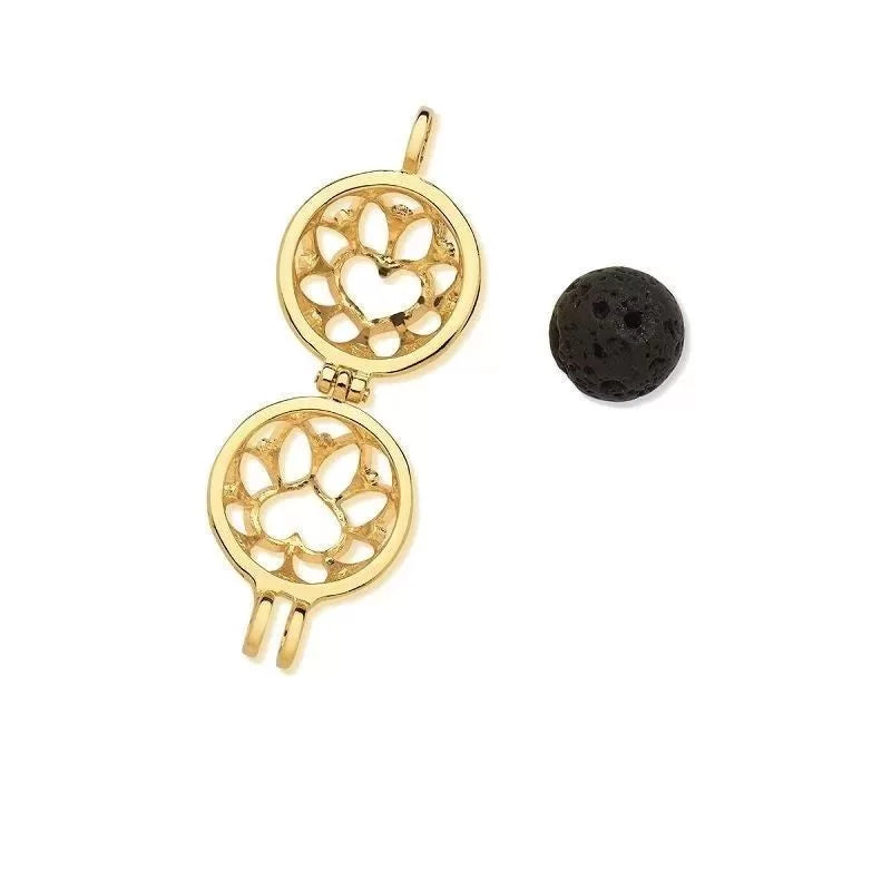 Gold Aroma Diffuser Necklace Pendant