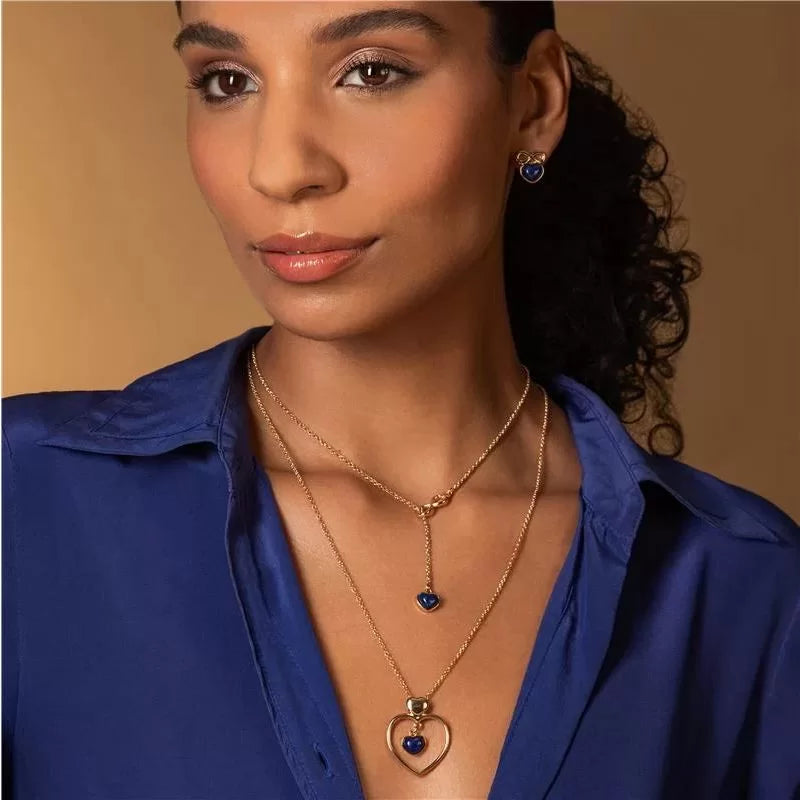 Gold-plated semi-precious stone pendant