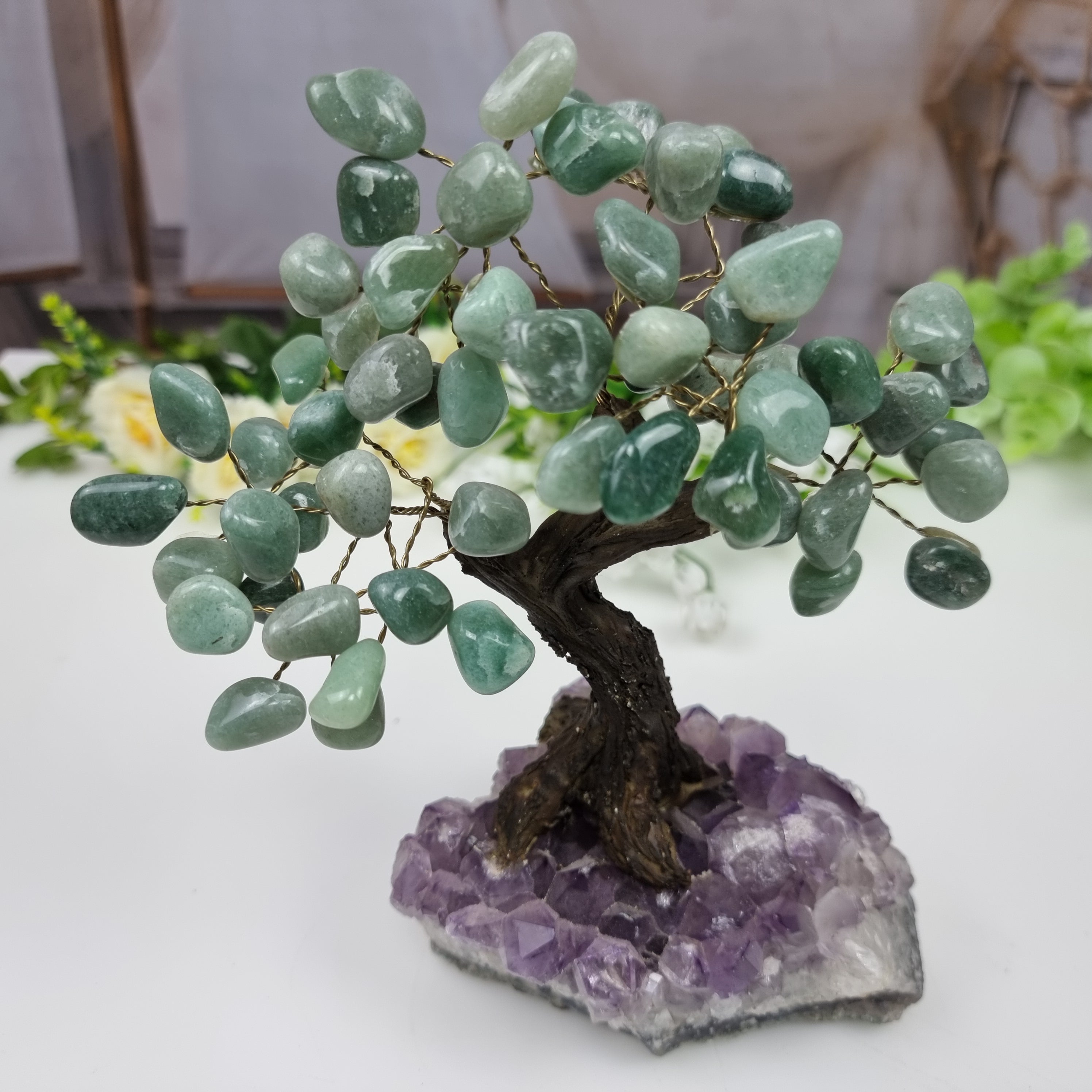 Natural Stone Trees | Models to Choose From | Special Amethyst Base - 12 branches and 60 Stones | BR Crystals Handmade Piece
