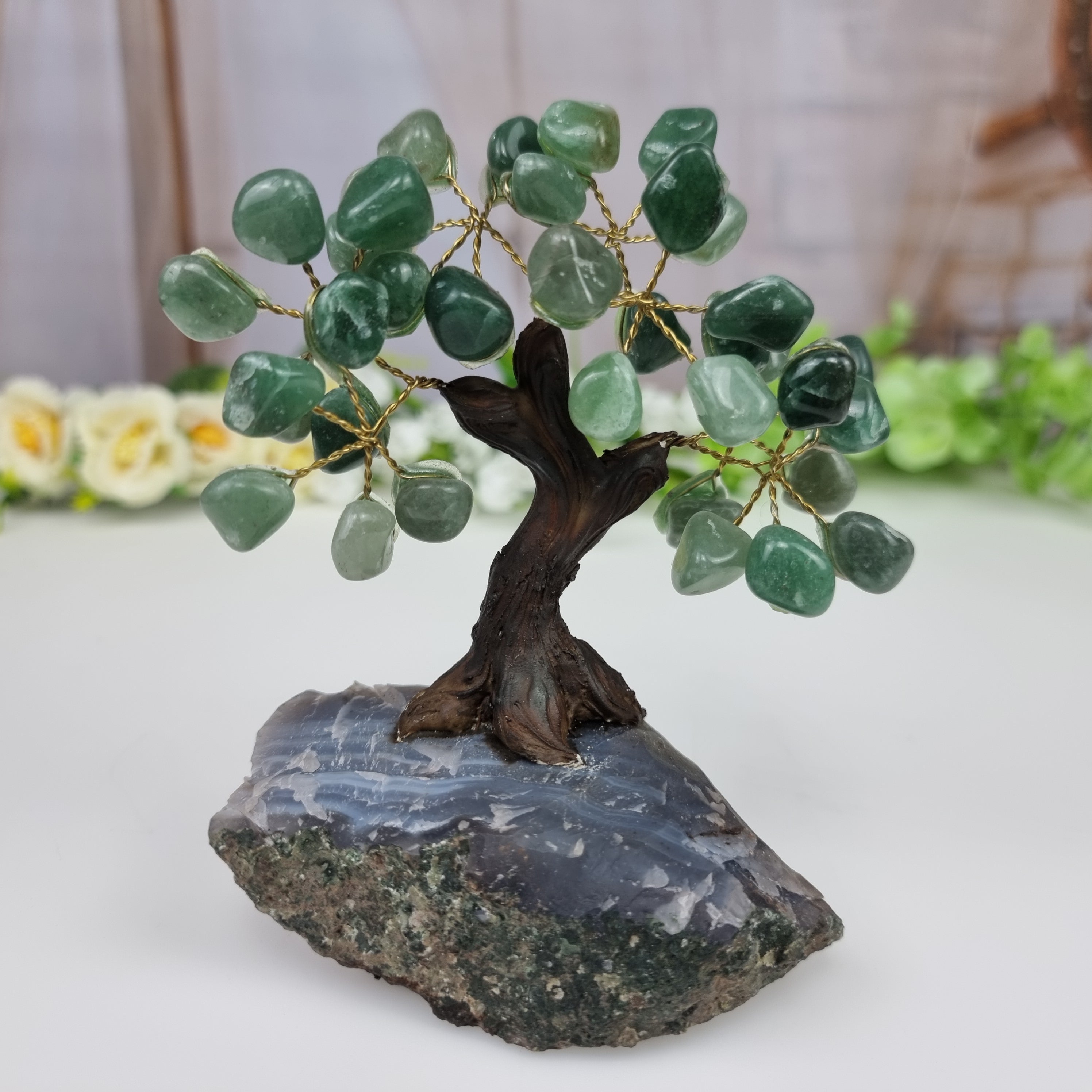 Tree of precious stones 7 branches and 35 stones 10 cm height weight 0.500 kg