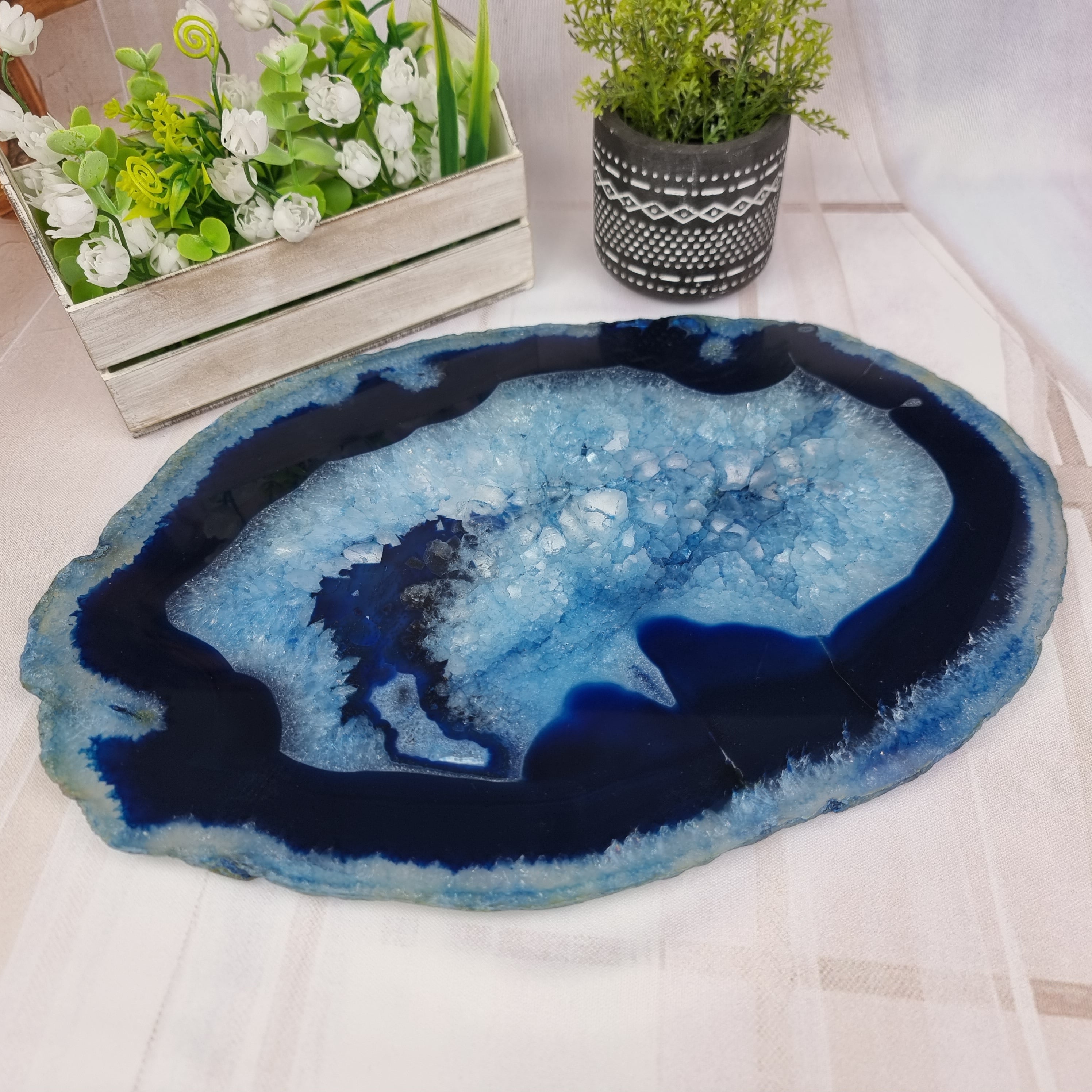 Special Natural Agate Trays | 1 Unit | Size 30 cm | BR Crystals Handmade Piece