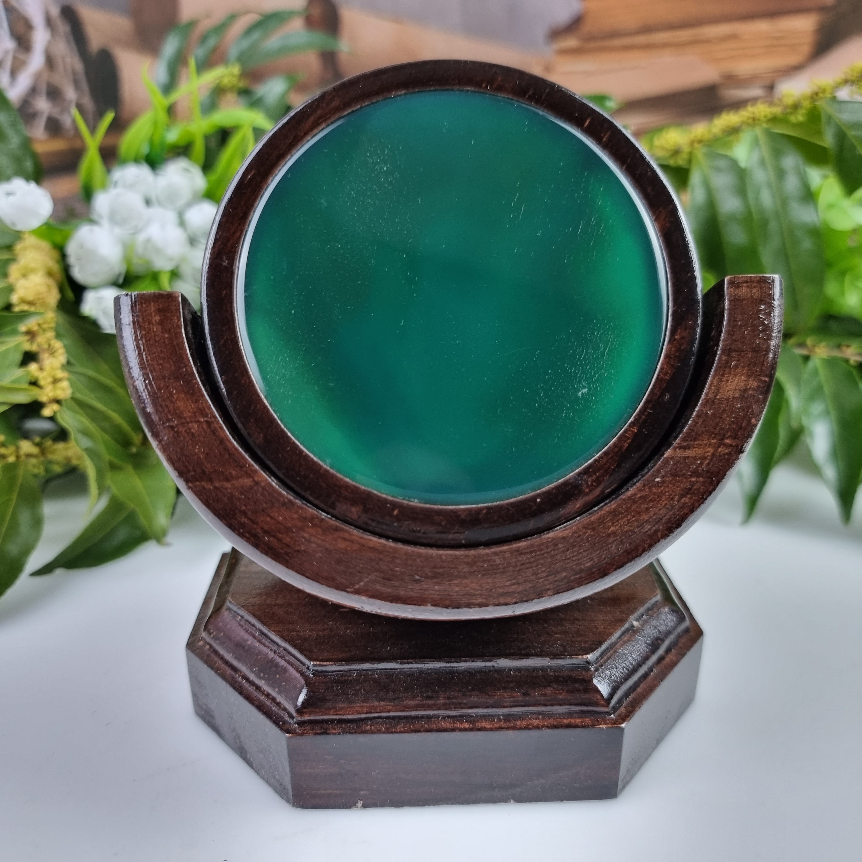 Agate coasters SET with wooden base 6 pieces natural stones 1.60 Kg Super Special