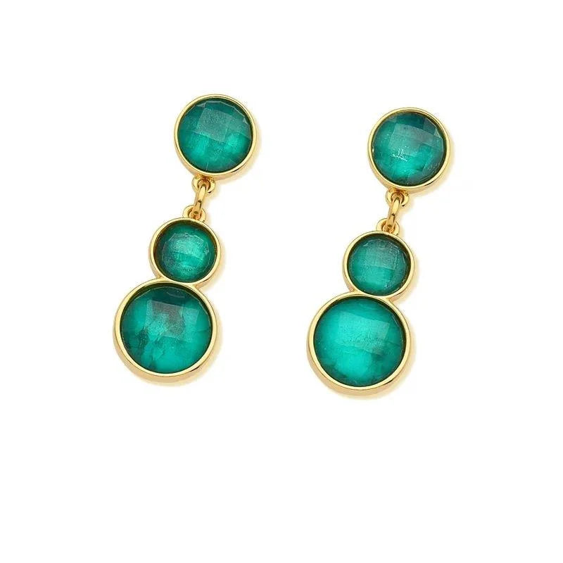 Pendientes de Esmeralda con Baño de Oro