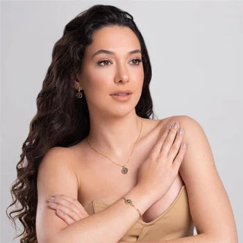 Conjunto Collar y Pendientes Bañados en Oro Árbol de la Vida