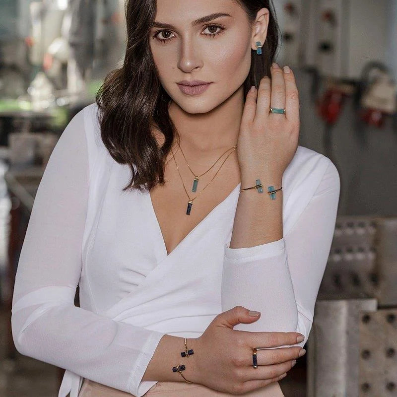 Gold-Plated Earring and Necklace Set