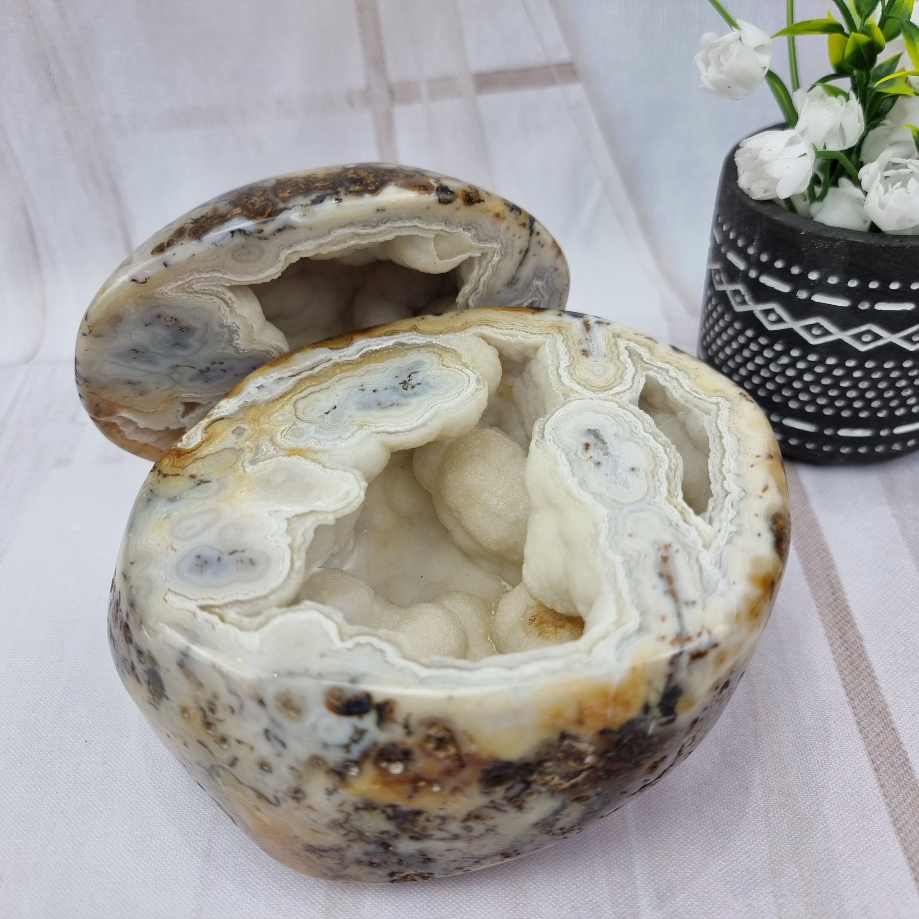 Joyero de Ágatas | Piezas Pulidas | Producto Exclusivo Único | Pieza Artesanal BR Crystals