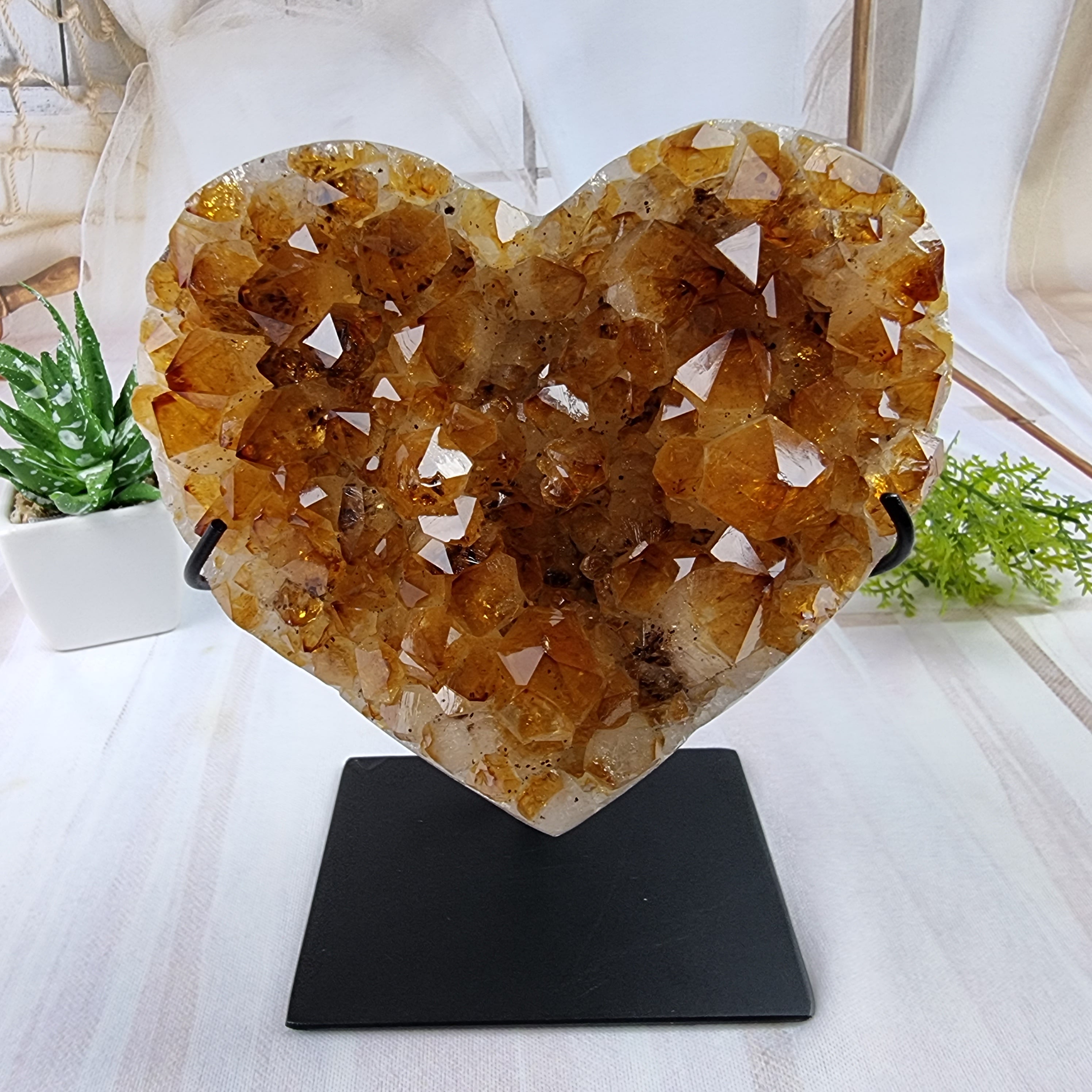 Citrine Hearts on Iron Base - Super Extra, For Your Choice