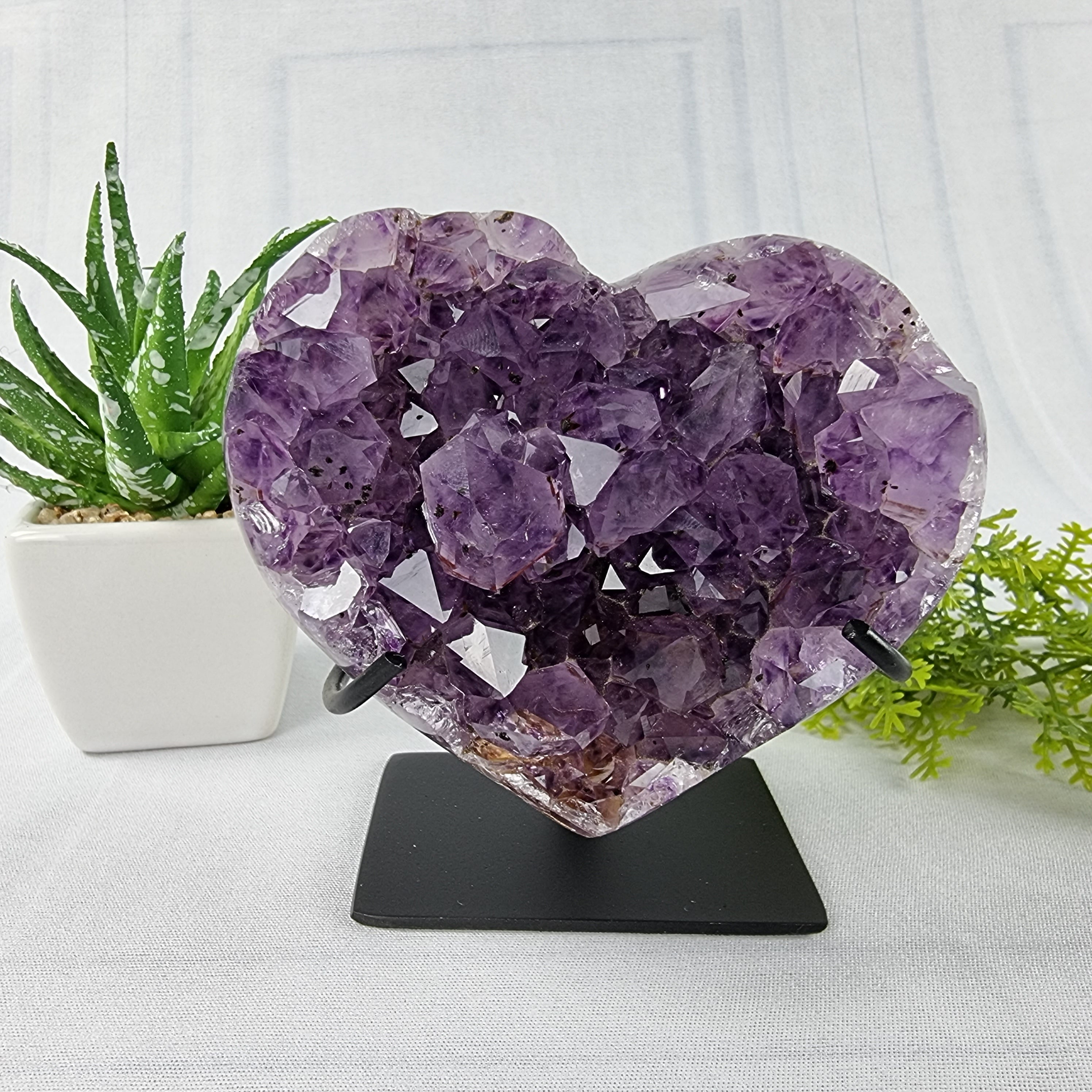 Amethyst Hearts on an Iron Stand - Super Extra, For your Choice