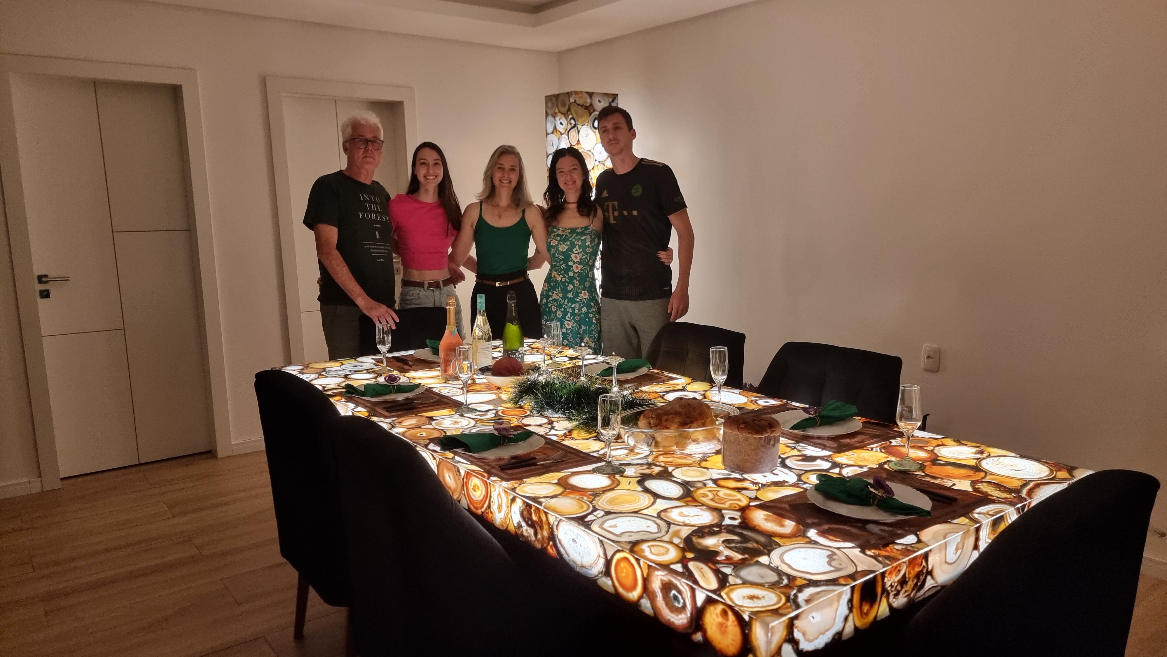 Mesa de Comedor en Ágatas de Resina con Iluminación LED 2,50m x 1,10m Calidad Extra
