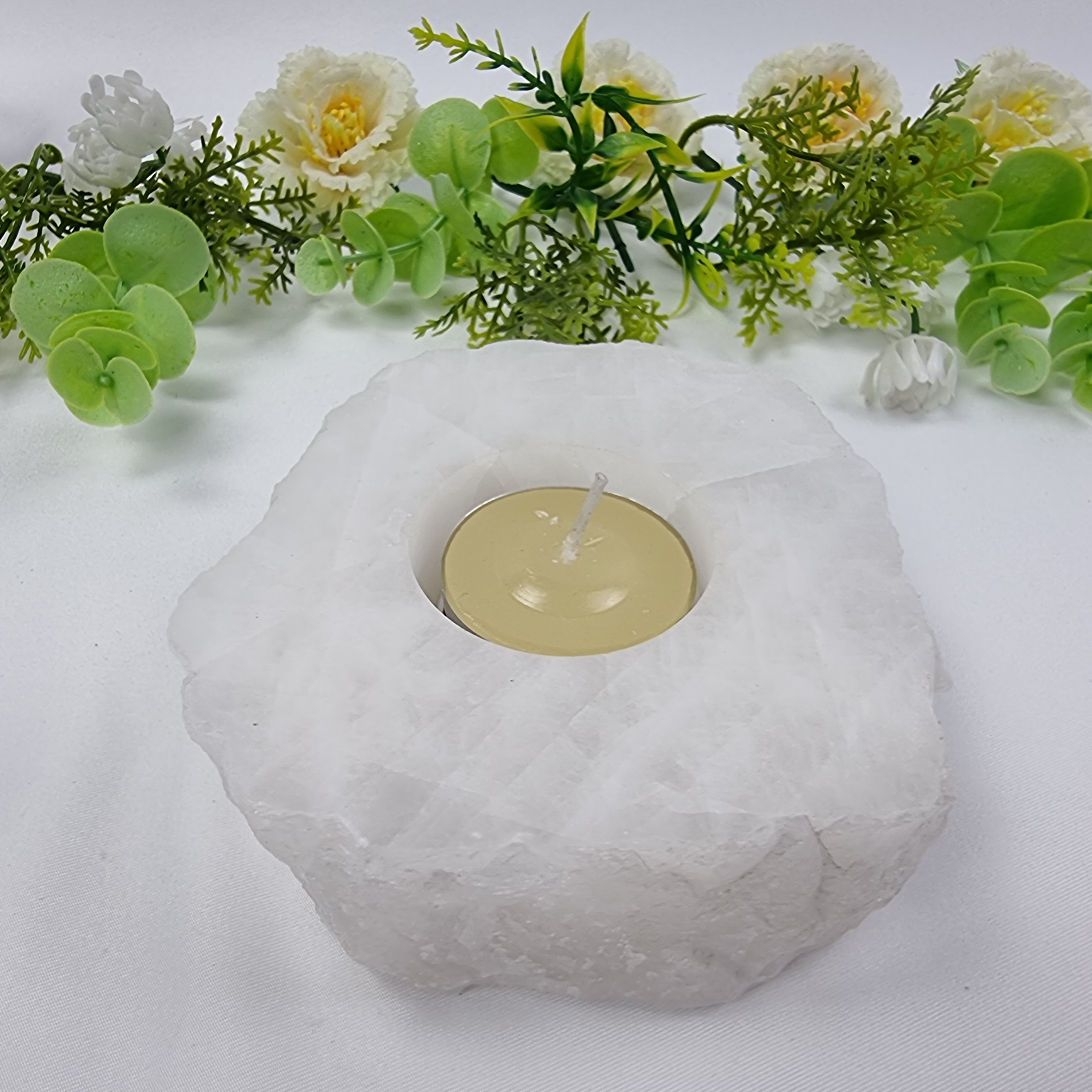 Portavelas de Cuarzo Piedras Especiales | Energía, Belleza y Sofisticación | Pieza Artesanal BR Crystal