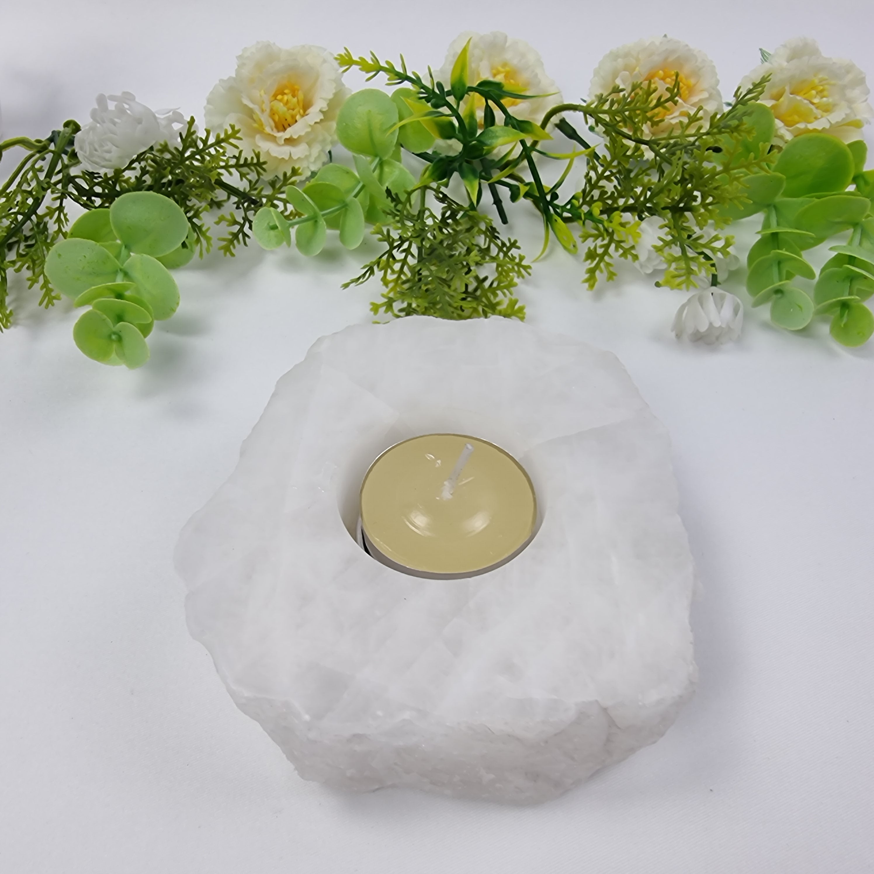 Portavelas de Cuarzo Piedras Especiales | Energía, Belleza y Sofisticación | Pieza Artesanal BR Crystal
