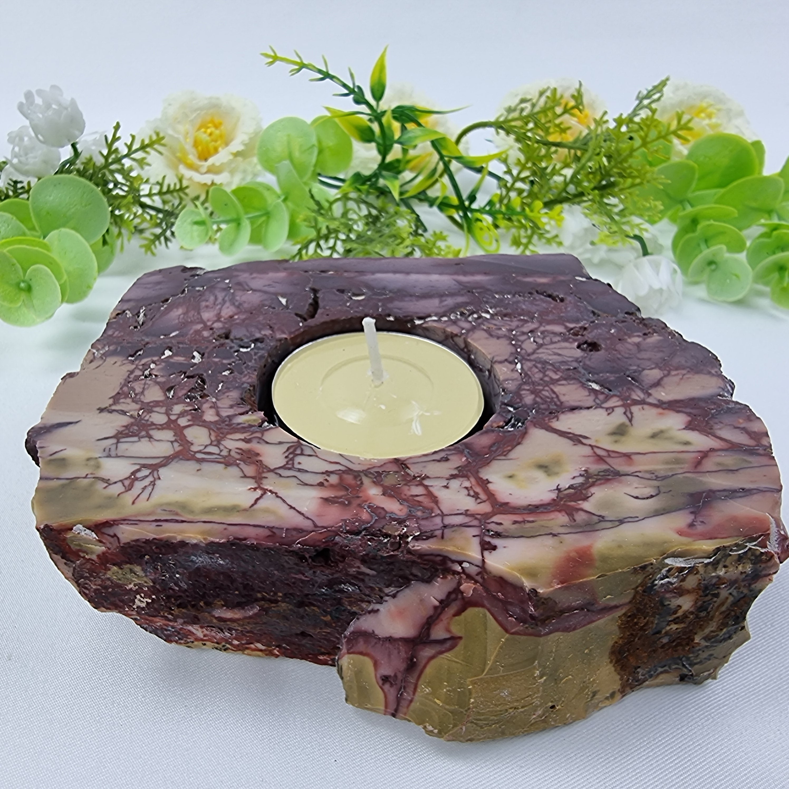 Portavelas de Cuarzo Piedras Especiales | Energía, Belleza y Sofisticación | Pieza Artesanal BR Crystal