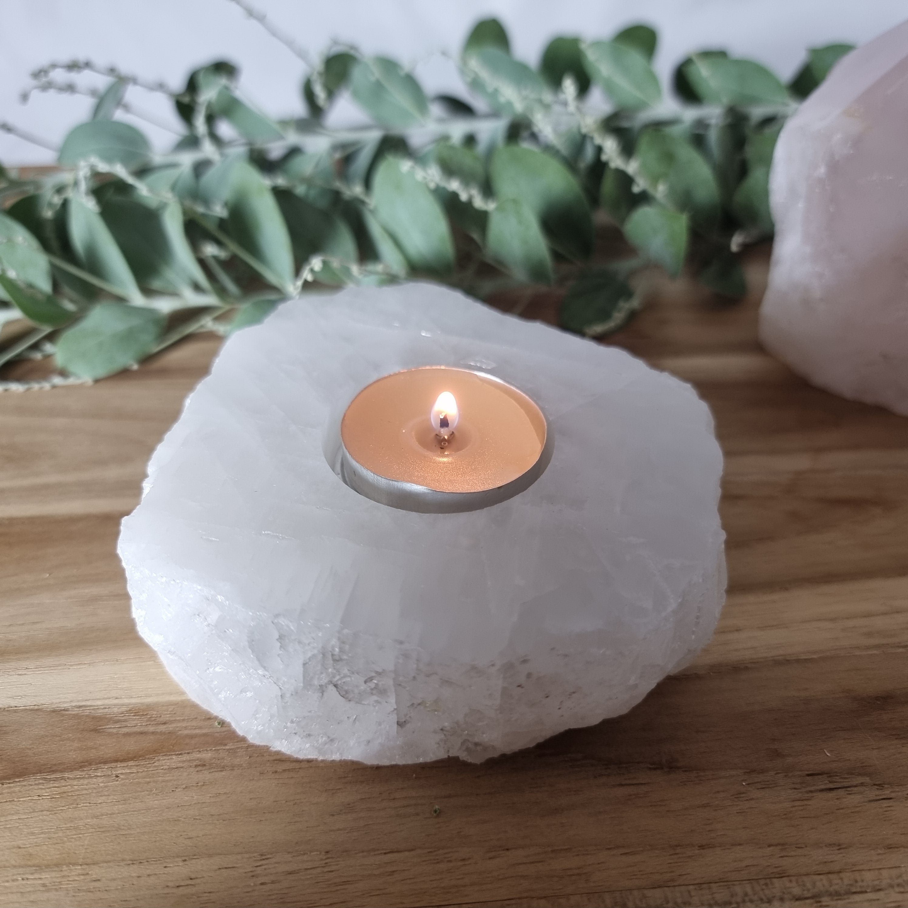 Portavelas de Cuarzo Piedras Especiales | Energía, Belleza y Sofisticación | Pieza Artesanal BR Crystal