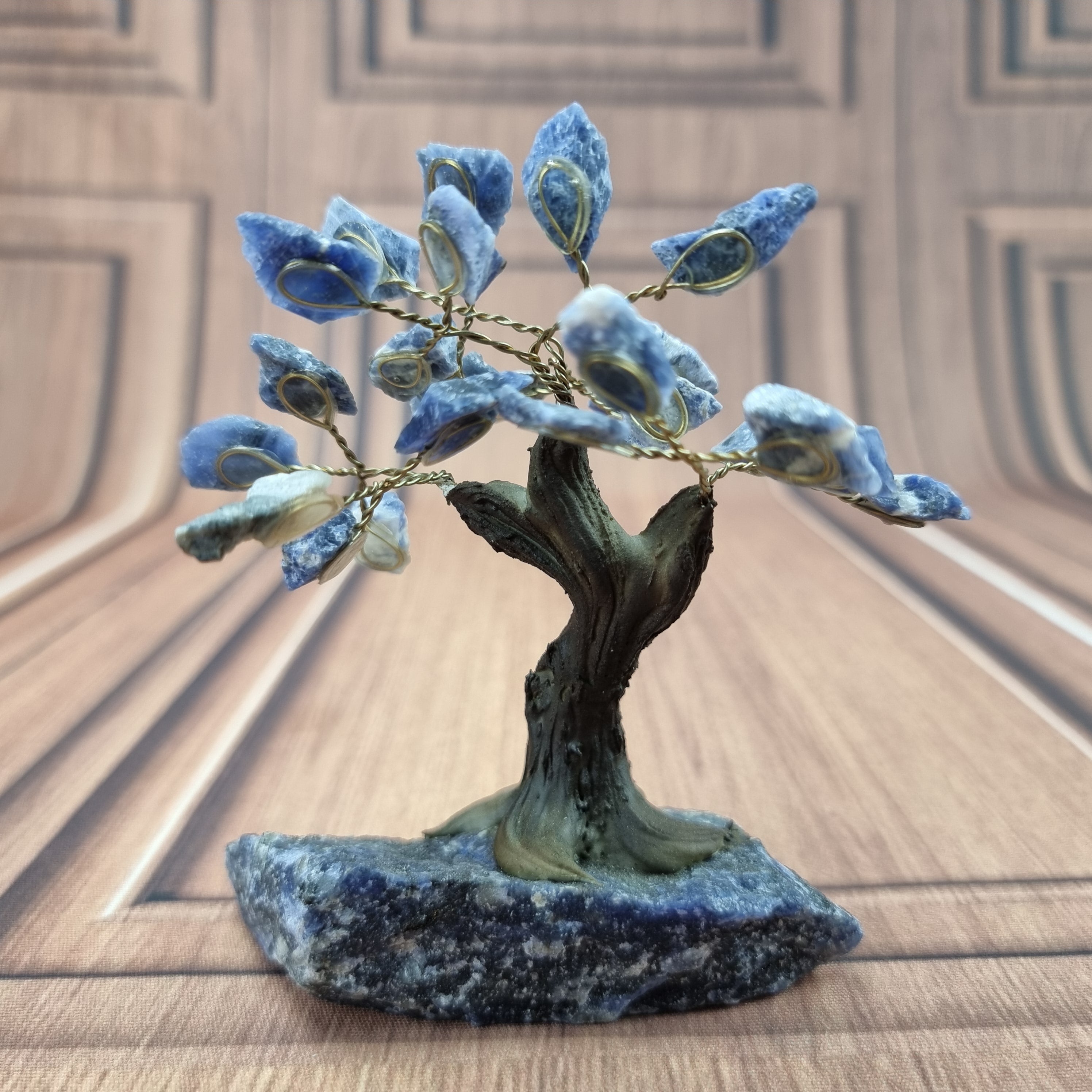 5" Tall Rough Sodalite Tree, Sodalite Base, 24 Gems Total Model, 8 branches